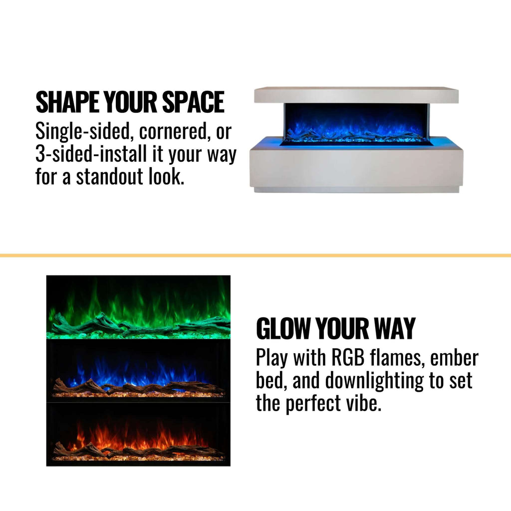 Modern Flames Landscape Pro Multi 44-Inch Linear Multi-Sided Electric Fireplace [LPM-4416] (SAK12502)