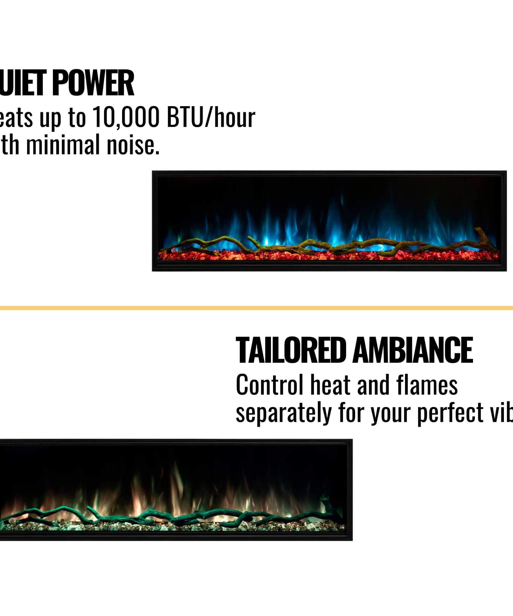 Modern Flames Landscape Pro Multi 56-Inch Linear Multi-Sided Electric Fireplace With Hybrid Flame Technology [LPM-5616V2] (SAK67390)