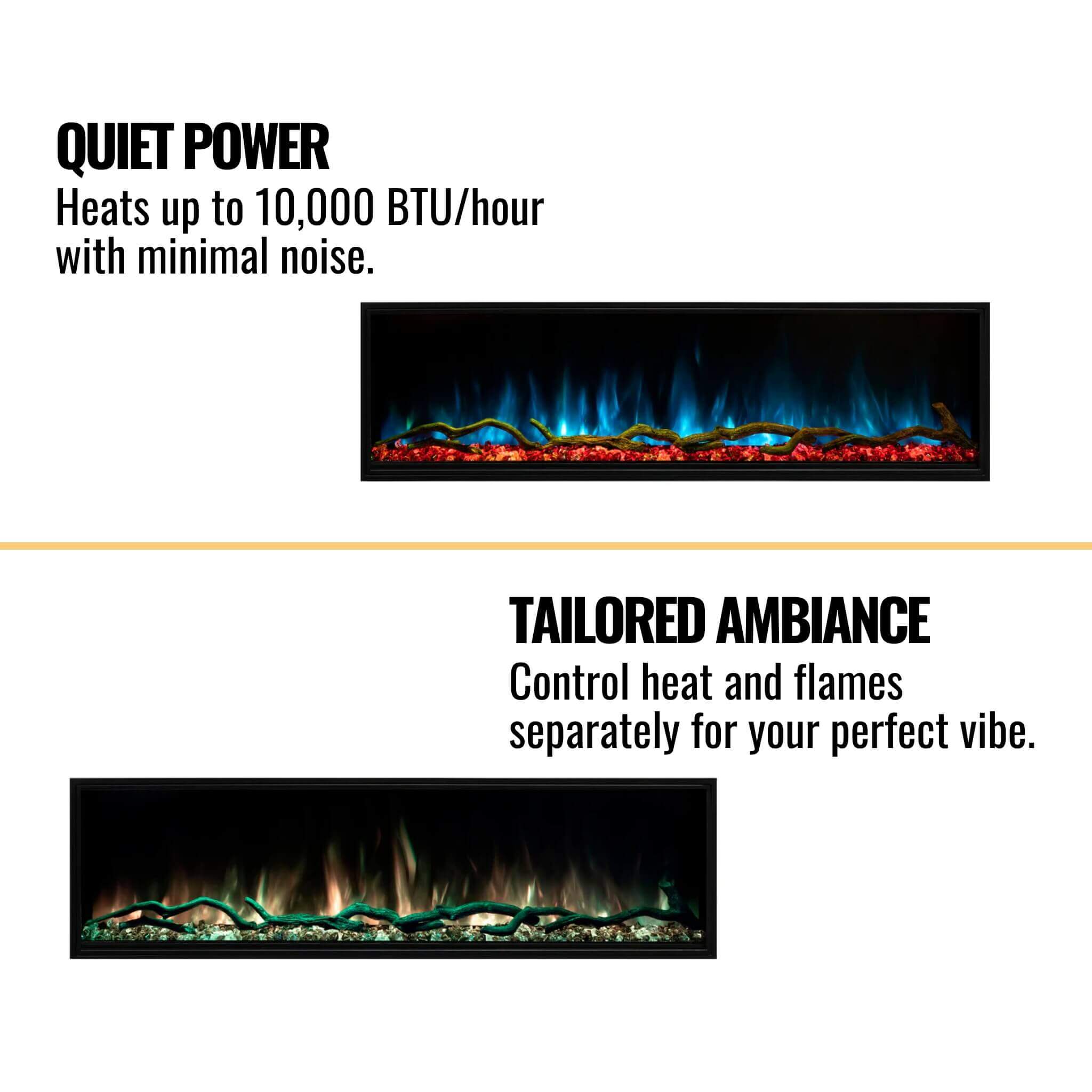 Modern Flames Landscape Pro Multi 56-Inch Linear Multi-Sided Electric Fireplace With Hybrid Flame Technology [LPM-5616V2] (SAK67390)