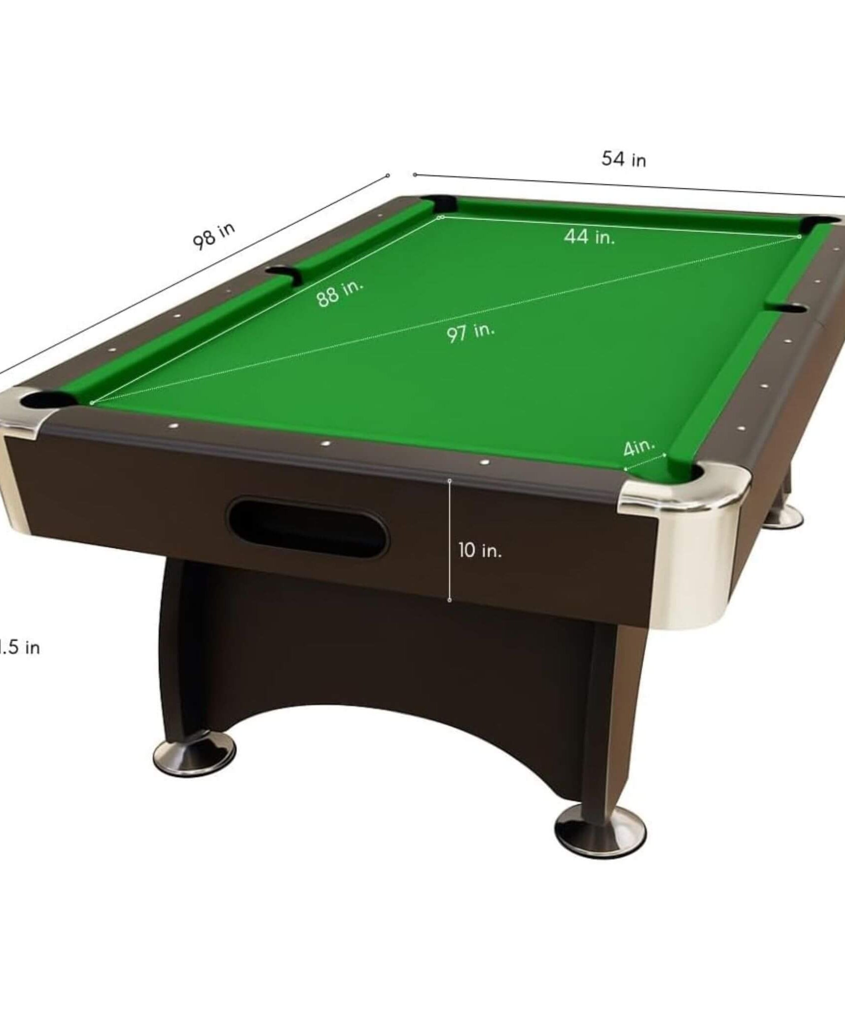 8FT Modern Green Felt Billiard Pool Table With Automatic Ball Return And Accessories Kit (SAK24870)