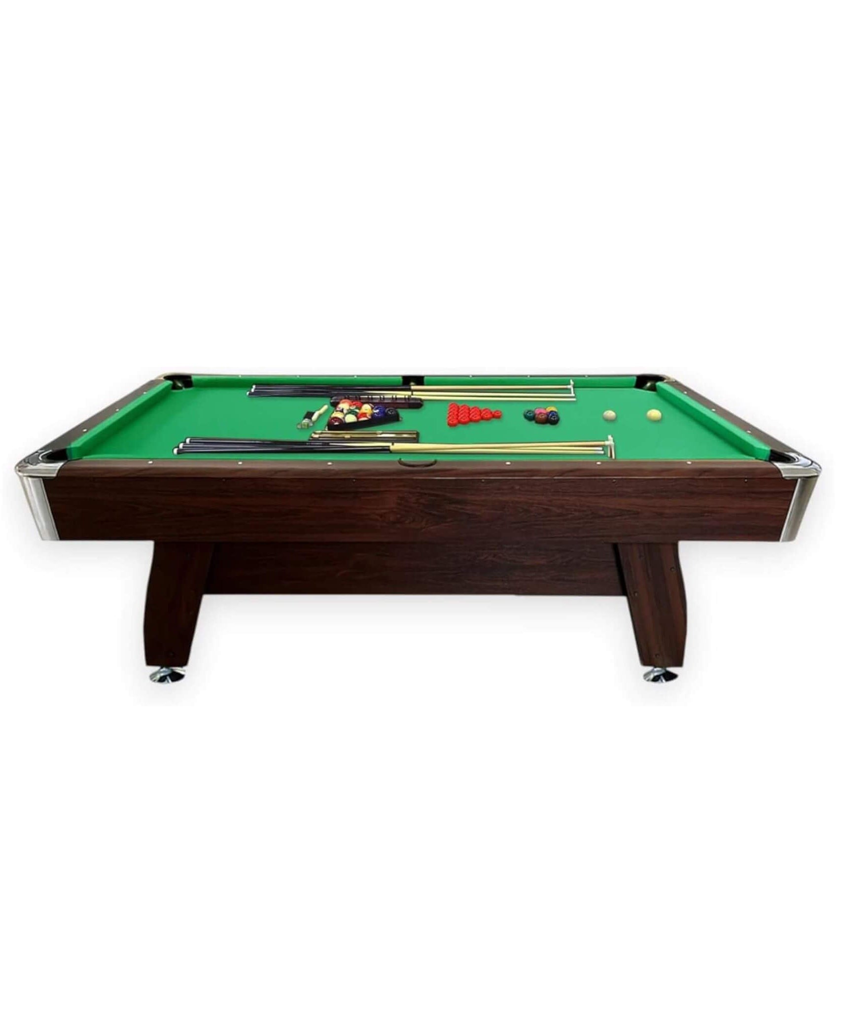 8FT Modern Green Felt Billiard Pool Table With Automatic Ball Return And Accessories Kit (SAK24870)