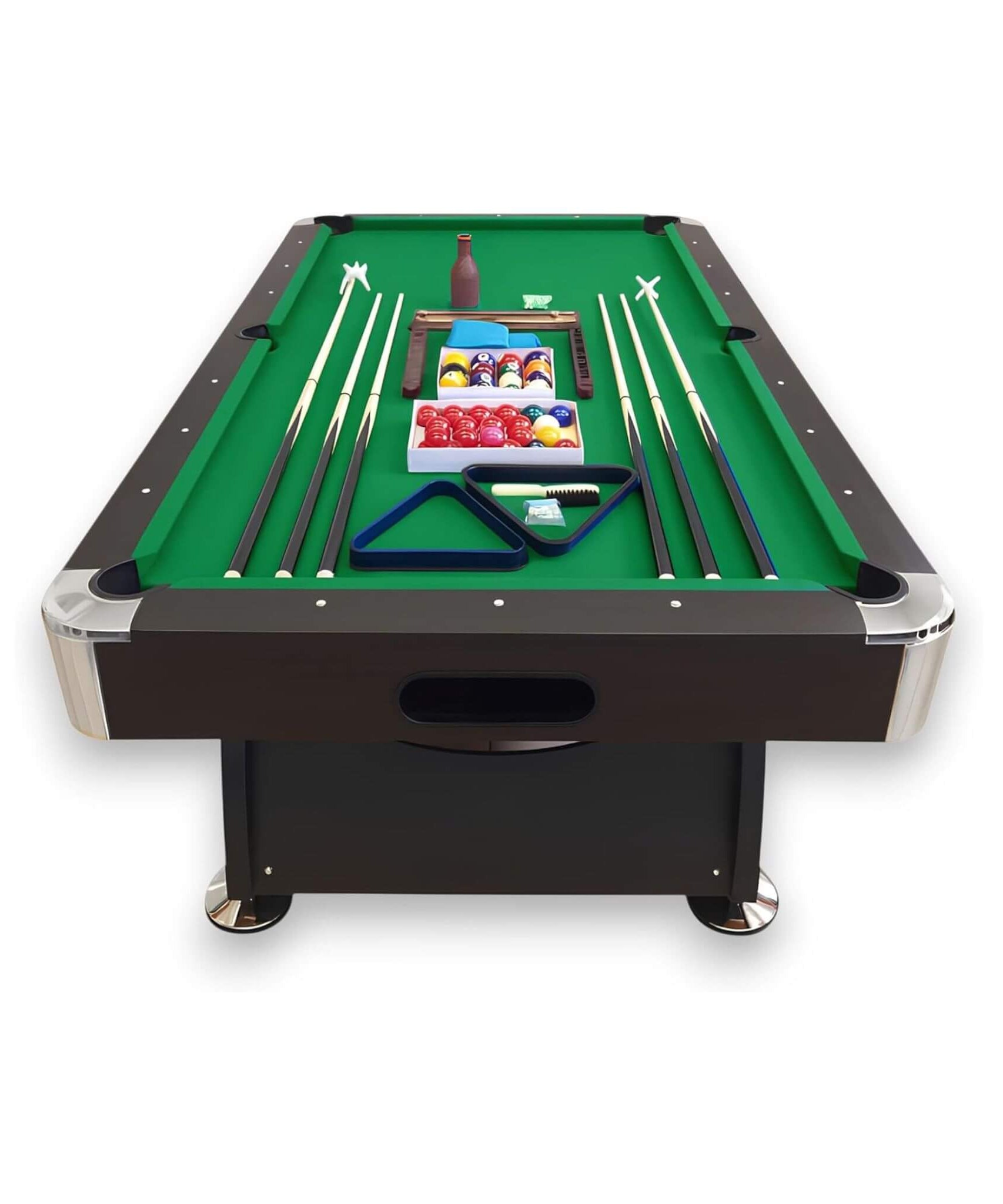 8FT Modern Green Felt Billiard Pool Table With Automatic Ball Return And Accessories Kit (SAK24870)