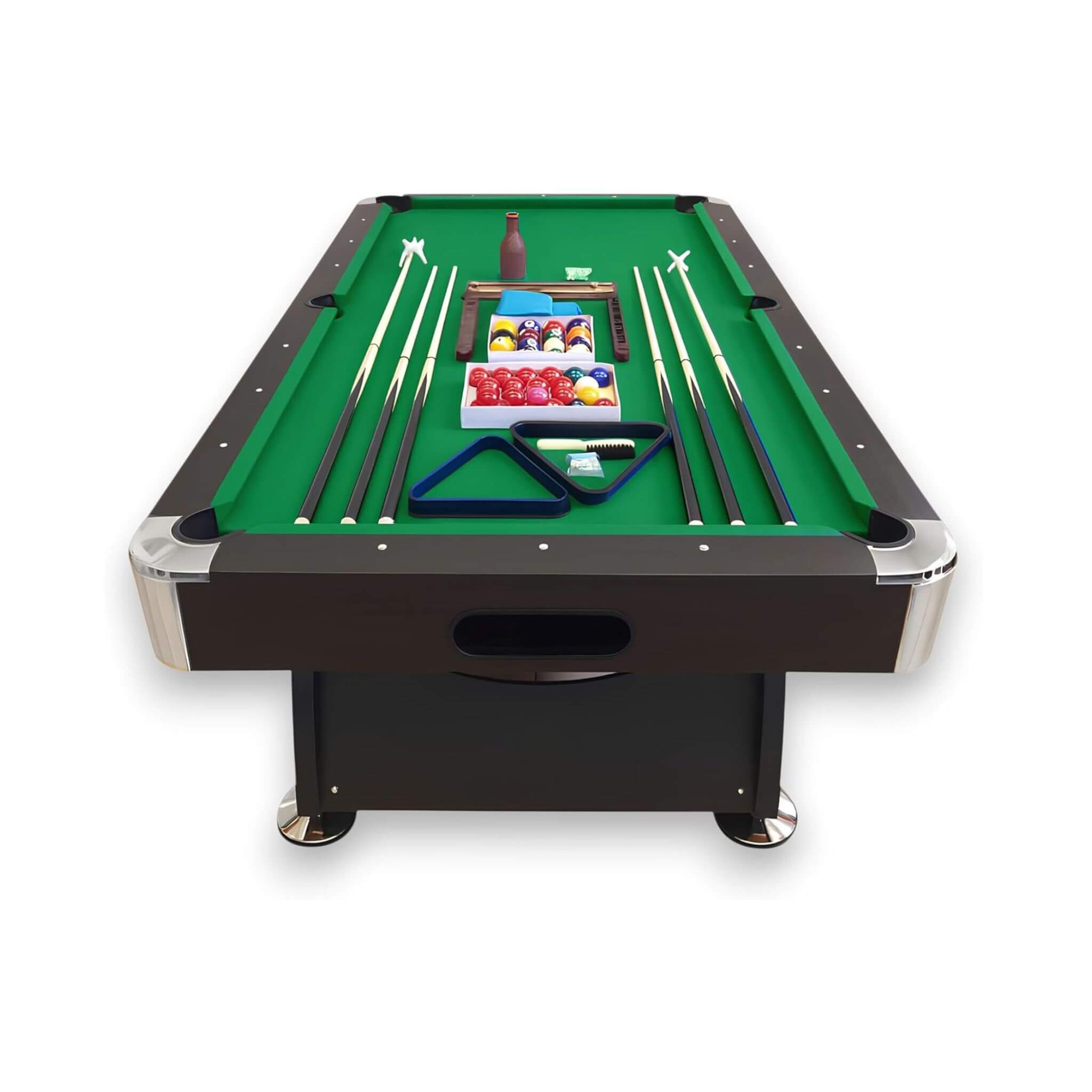 8FT Modern Green Felt Billiard Pool Table With Automatic Ball Return And Accessories Kit (SAK24870)