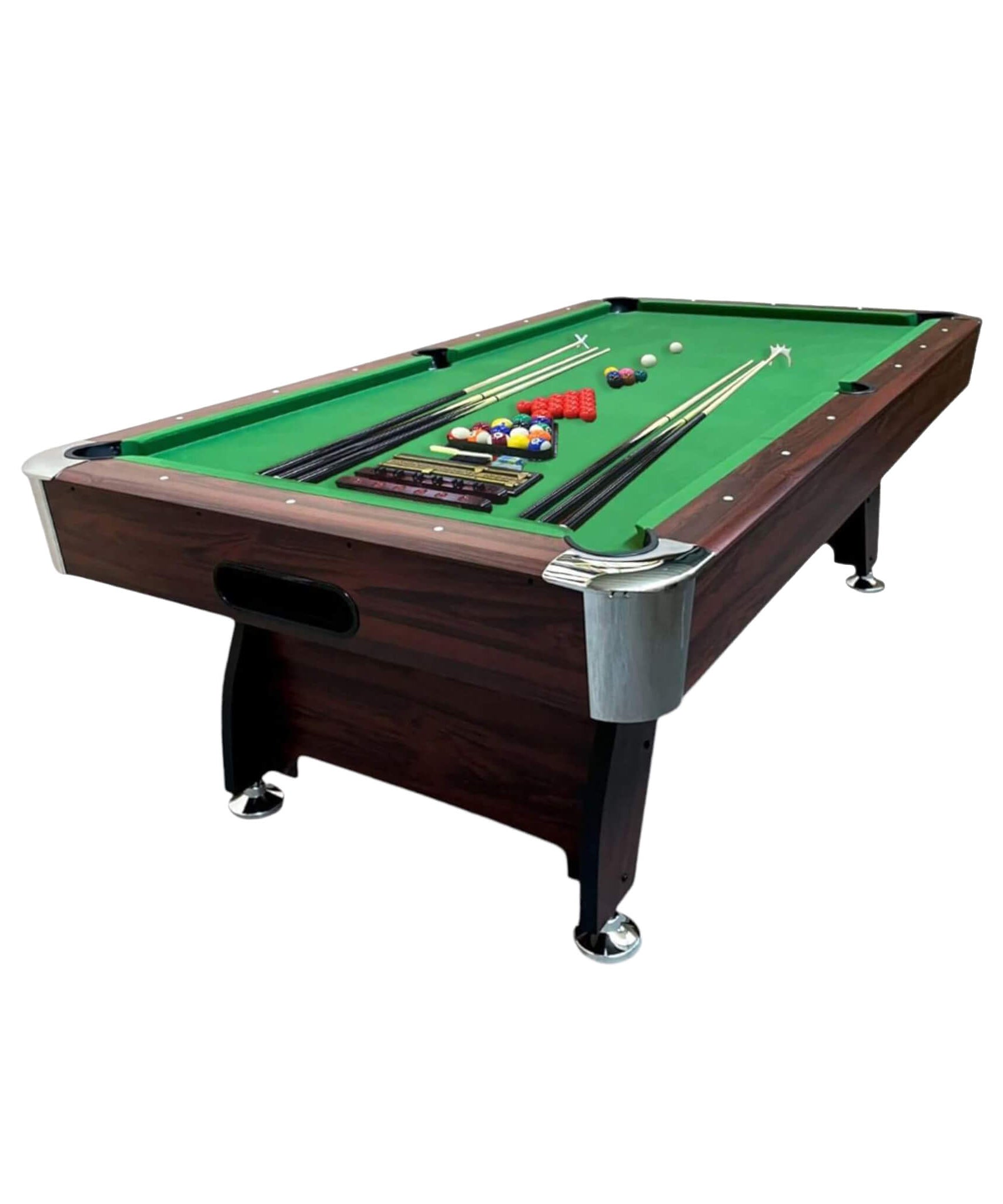 8FT Modern Green Felt Billiard Pool Table With Automatic Ball Return And Accessories Kit (SAK24870)