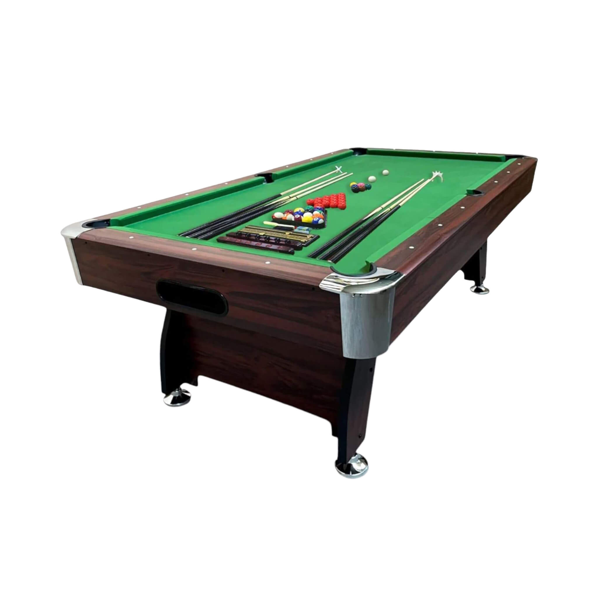 8FT Modern Green Felt Billiard Pool Table With Automatic Ball Return And Accessories Kit (SAK24870)