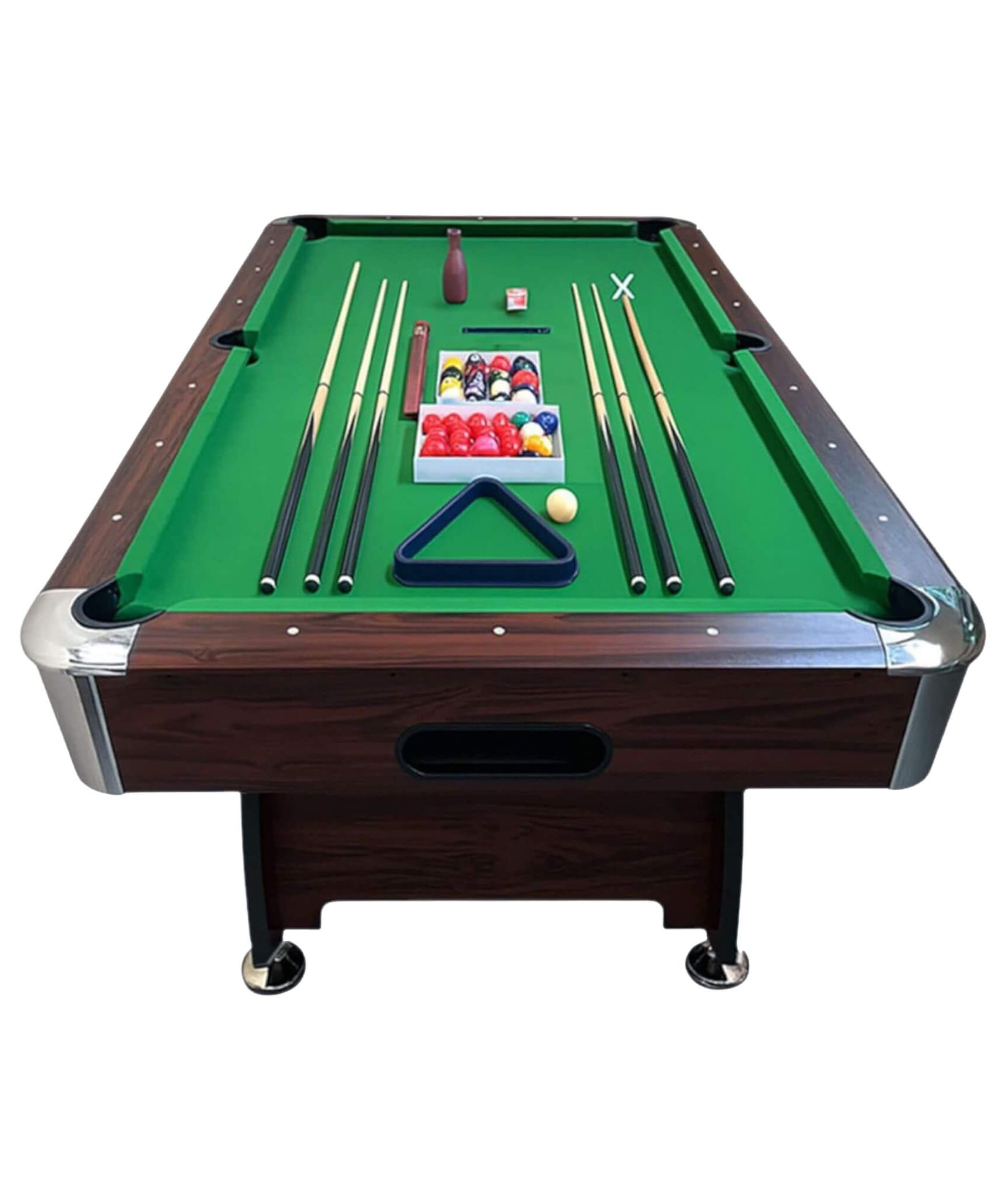 8FT Modern Green Felt Billiard Pool Table With Automatic Ball Return And Accessories Kit (SAK24870)