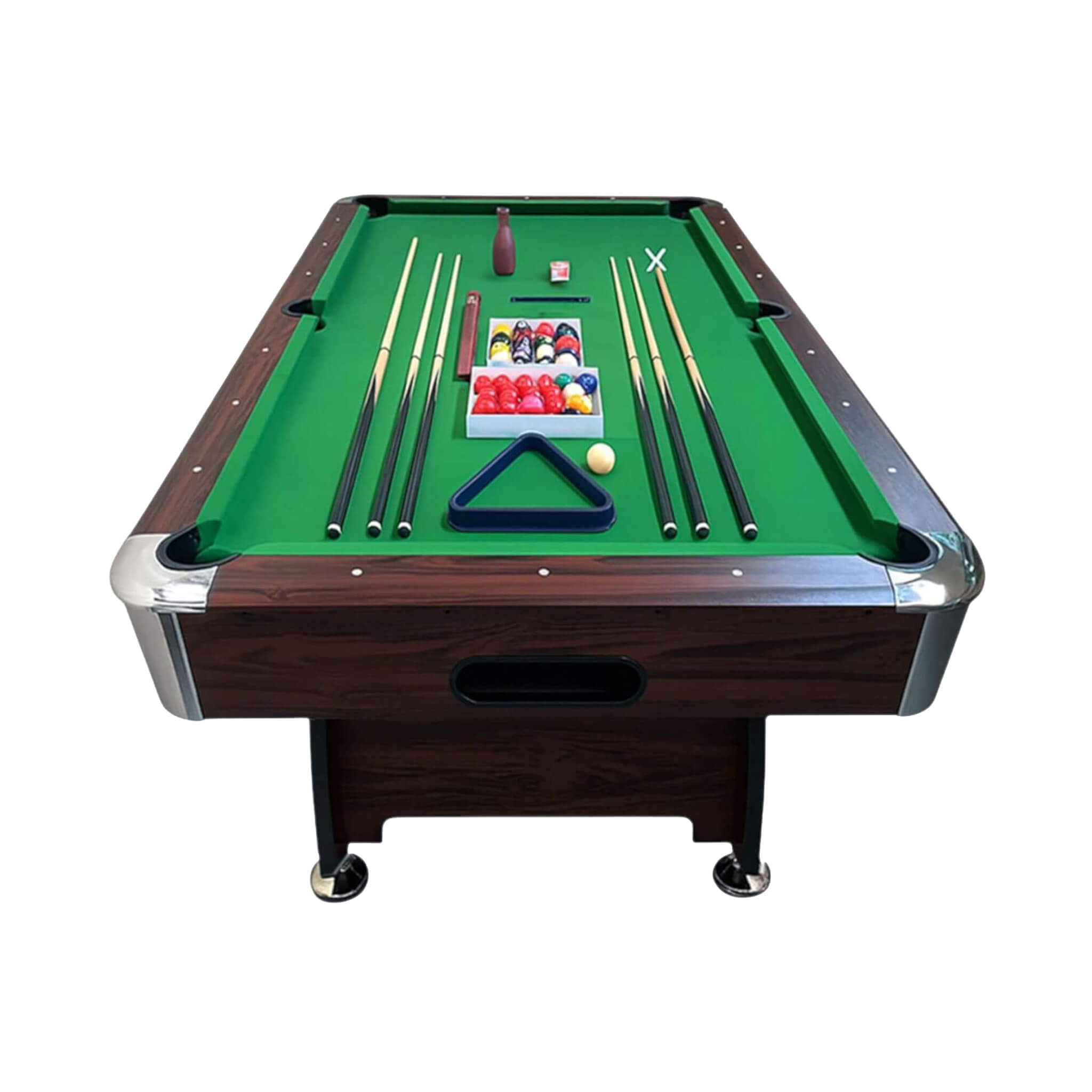 8FT Modern Green Felt Billiard Pool Table With Automatic Ball Return And Accessories Kit (SAK24870)