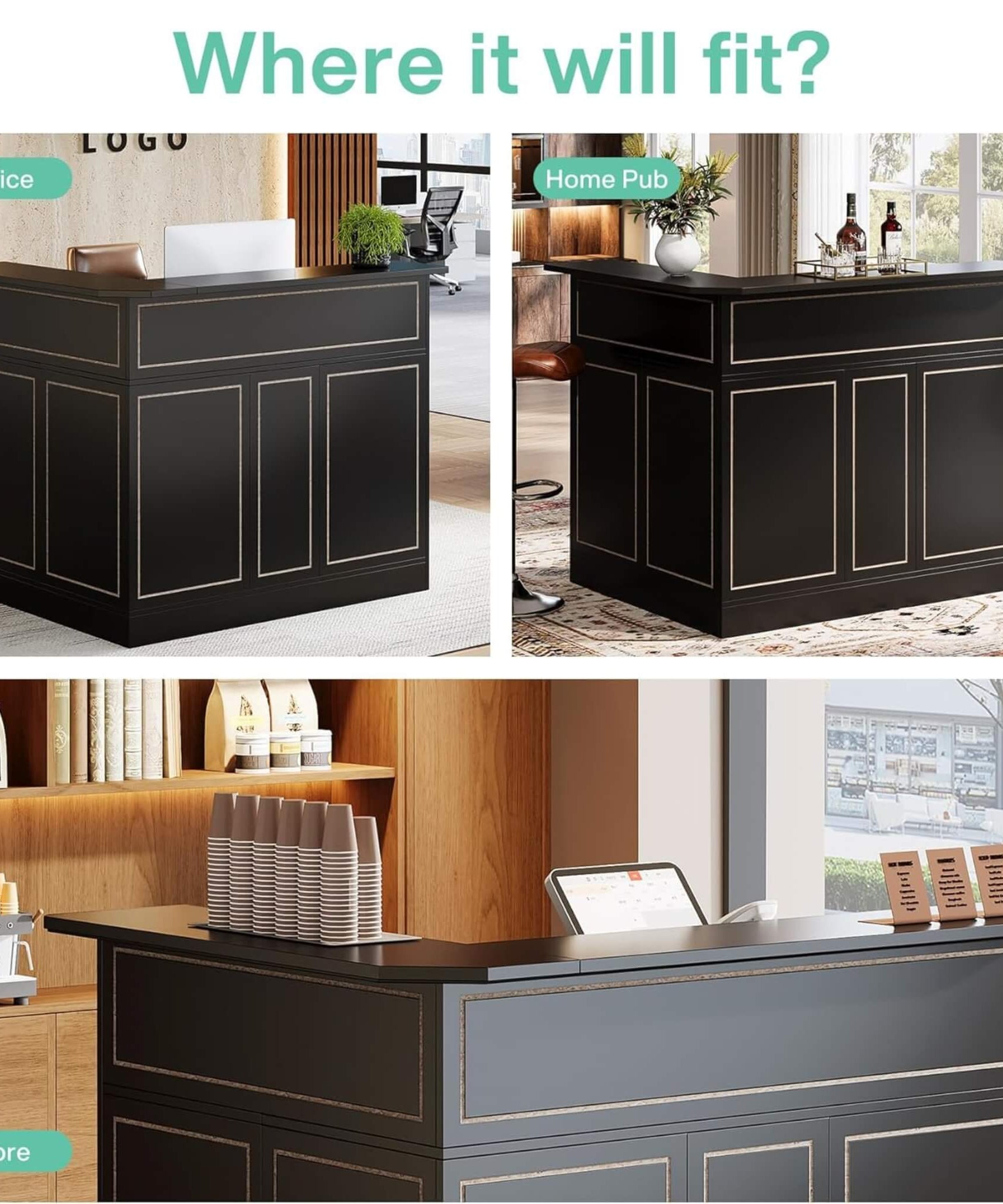 Velmor Modern L-Shaped Reception Desk With Storage Shelves (SAK81036)