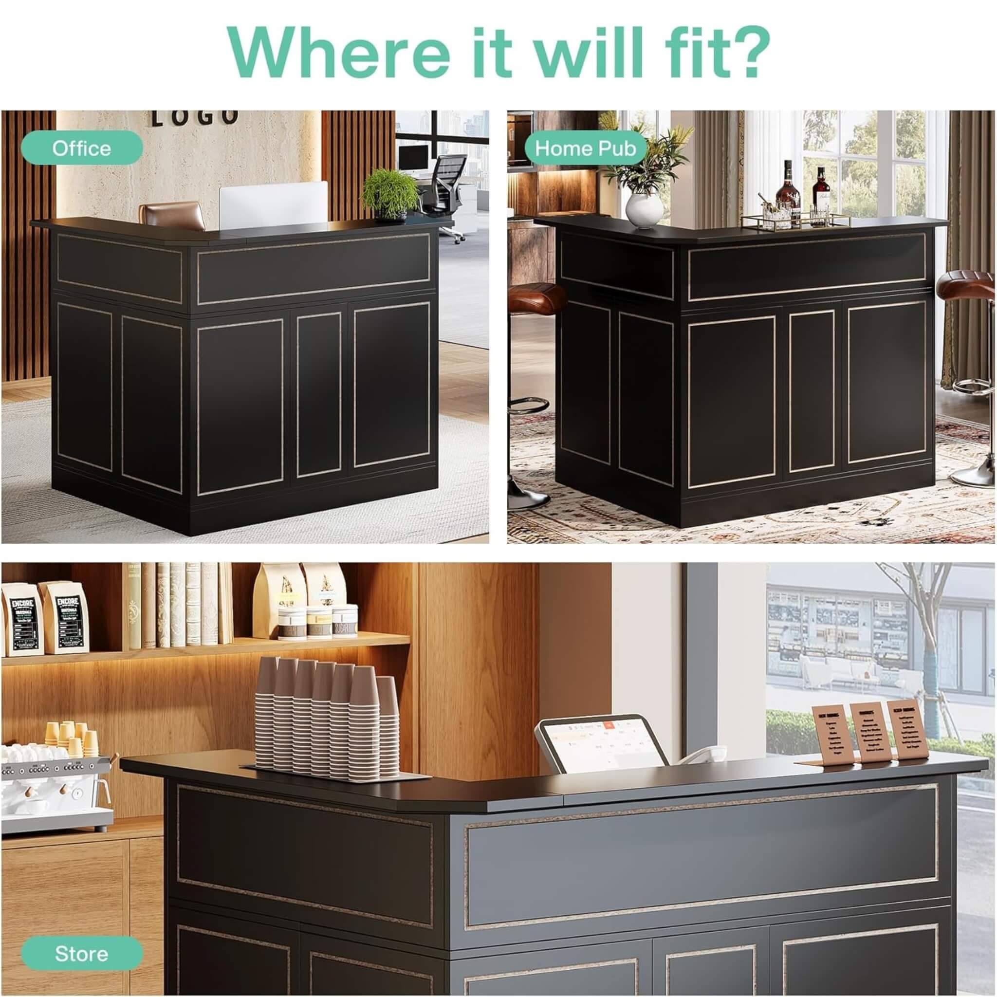 Velmor Modern L-Shaped Reception Desk With Storage Shelves (SAK81036)