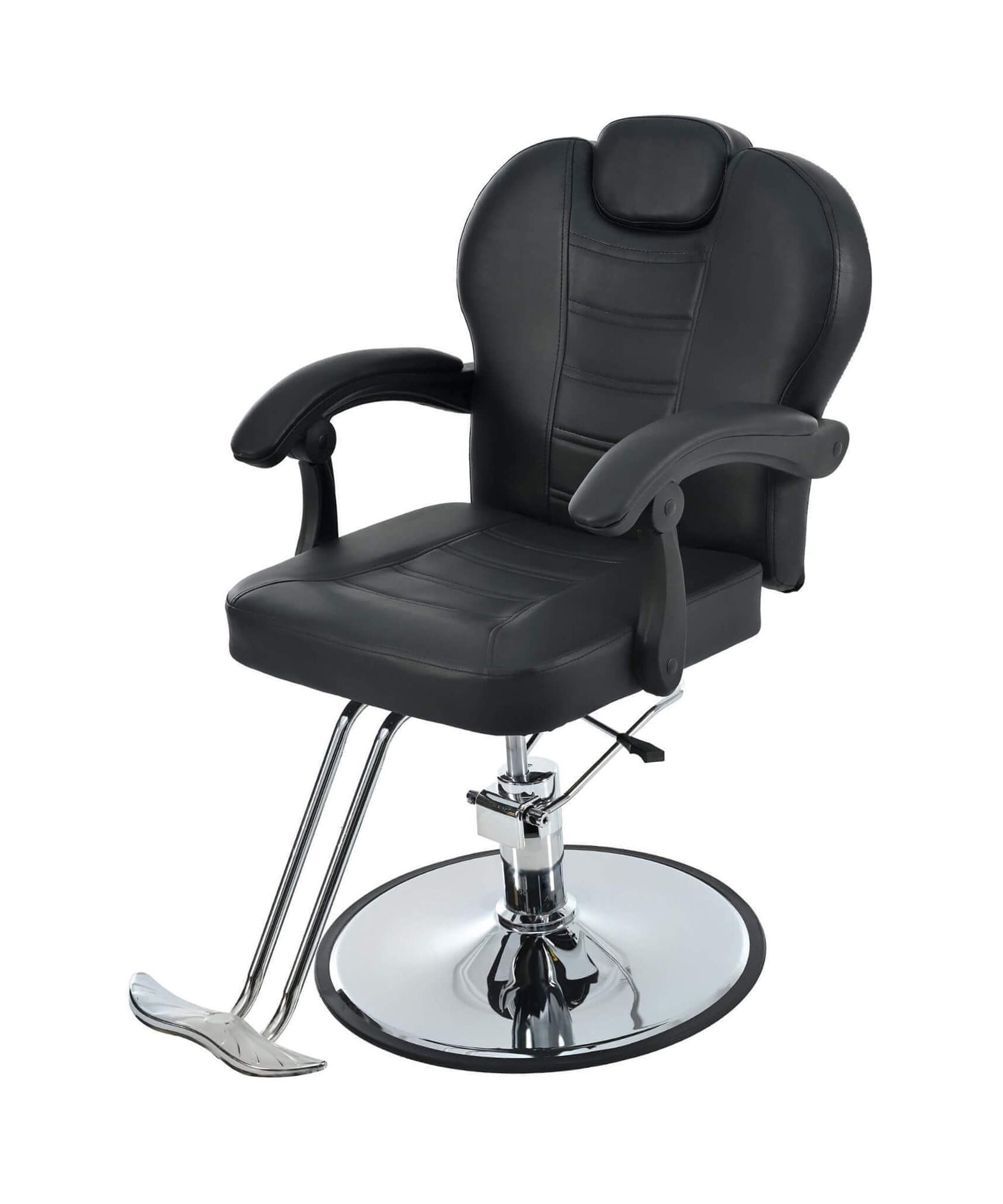 Modern Reclining Barber Chair With Adjustable Headrest And Hydraulic Pump (SAK62751)