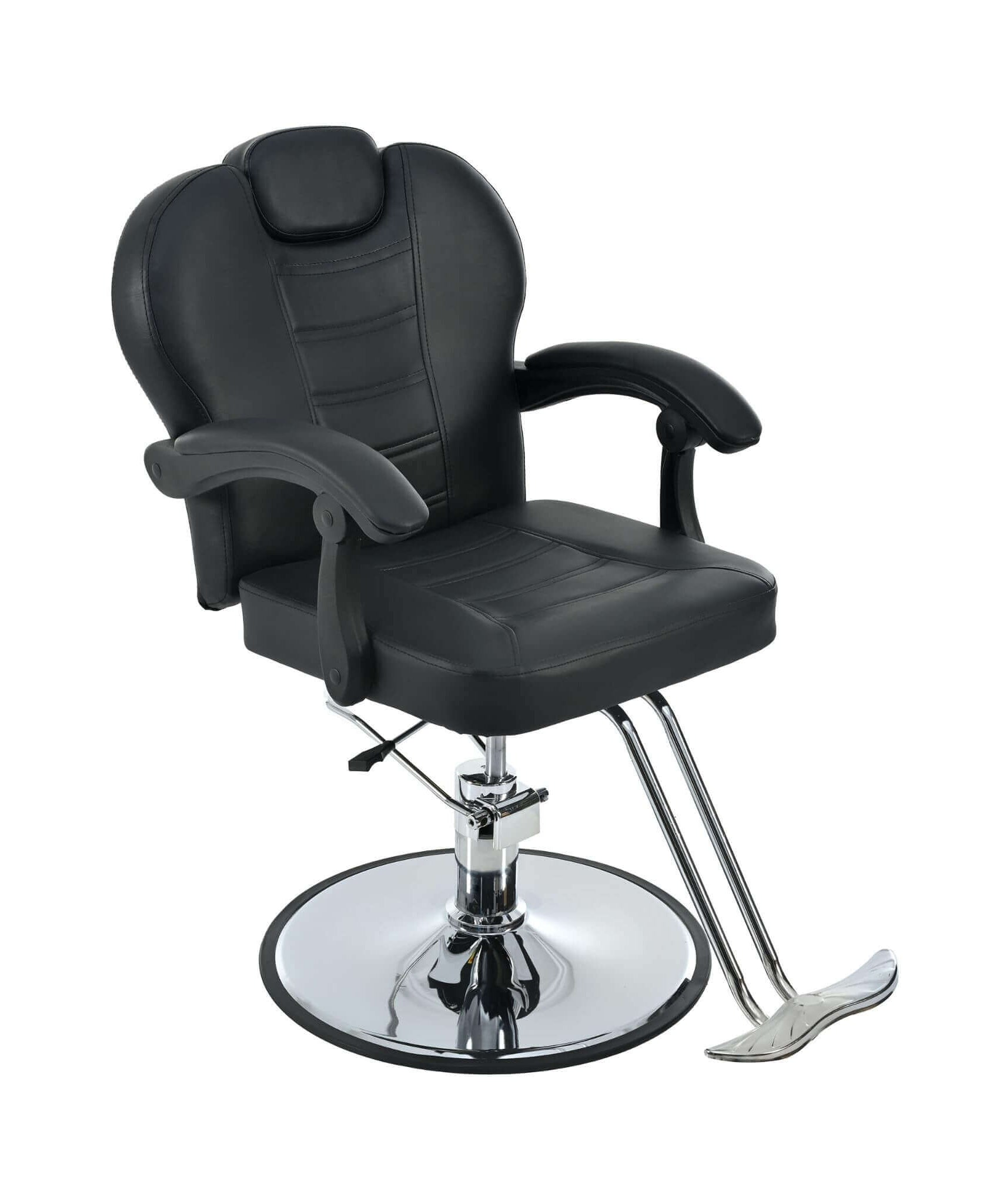 Modern Reclining Barber Chair With Adjustable Headrest And Hydraulic Pump (SAK62751)