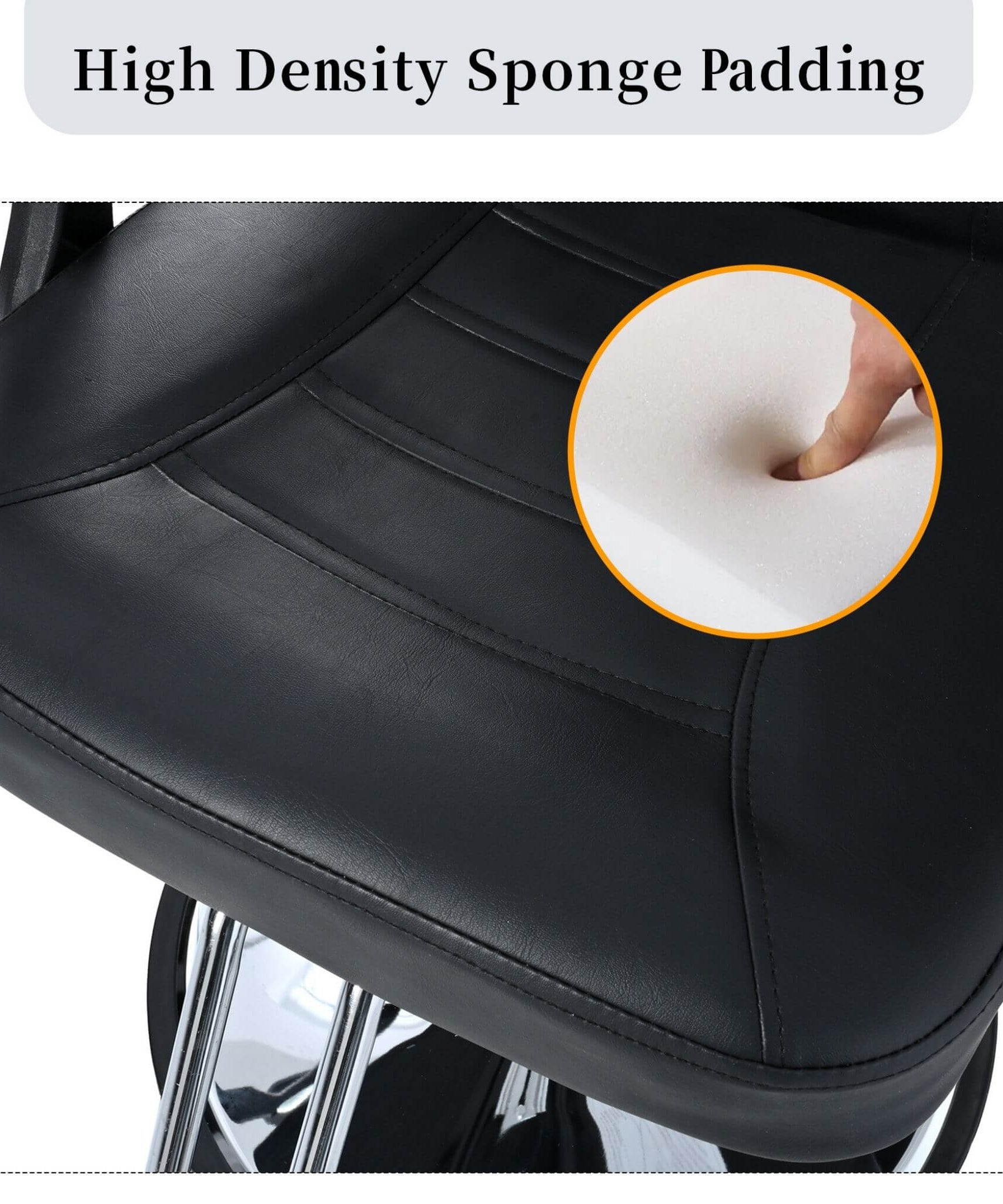 Modern Reclining Barber Chair With Adjustable Headrest And Hydraulic Pump (SAK62751)
