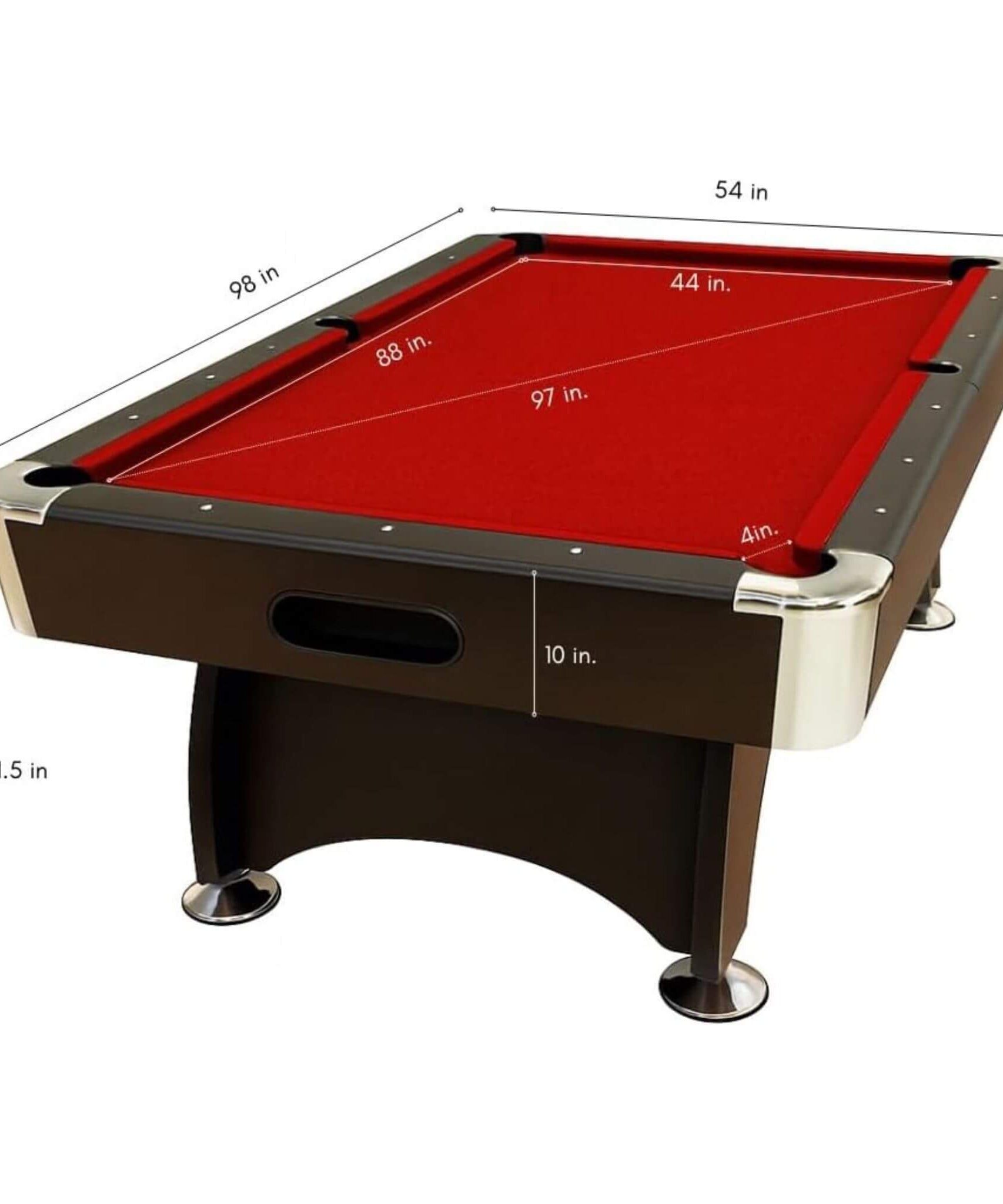 8FT Modern Red Felt Billiard Pool Table With Automatic Ball Return And Accessories Kit (SAK76139)