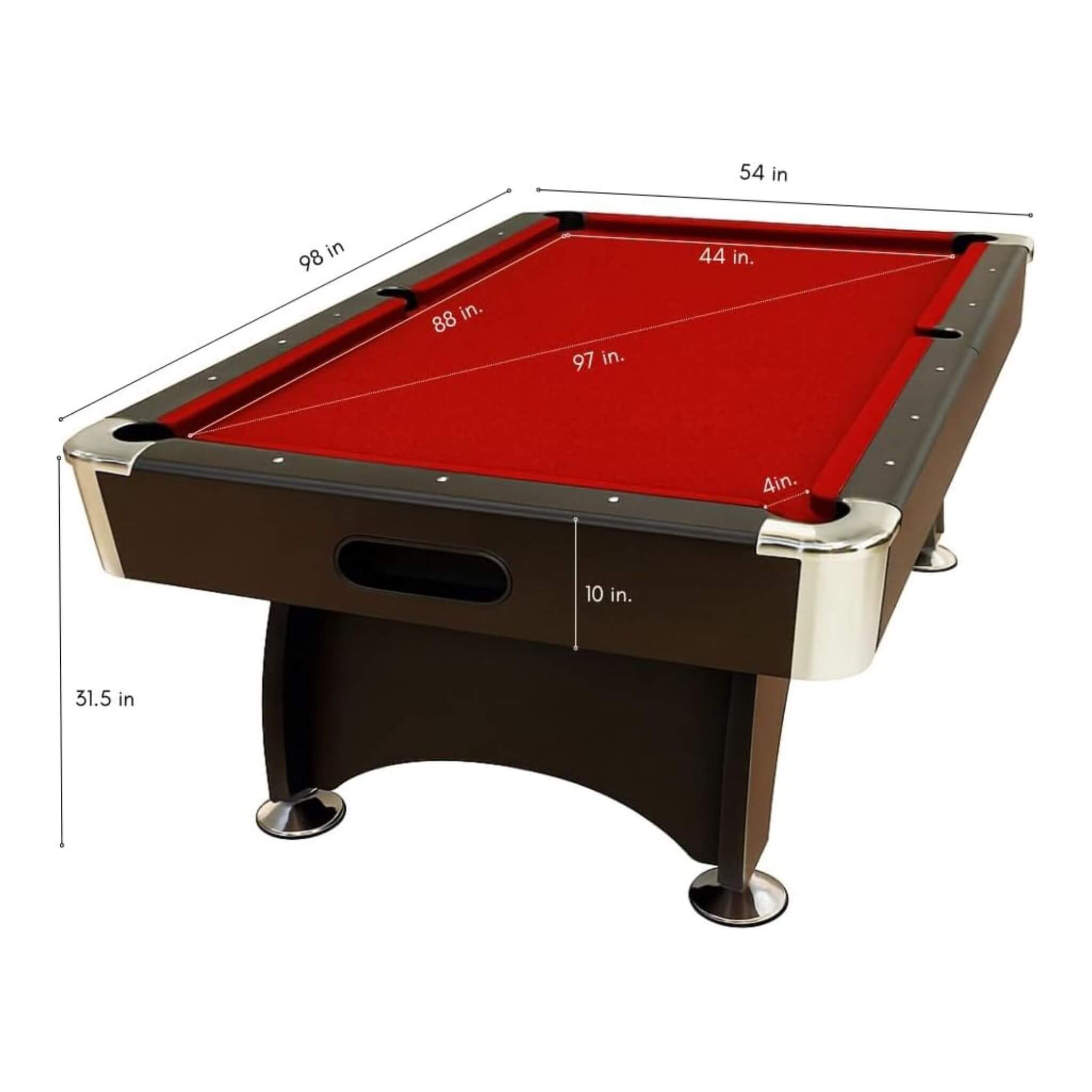 8FT Modern Red Felt Billiard Pool Table With Automatic Ball Return And Accessories Kit (SAK76139)