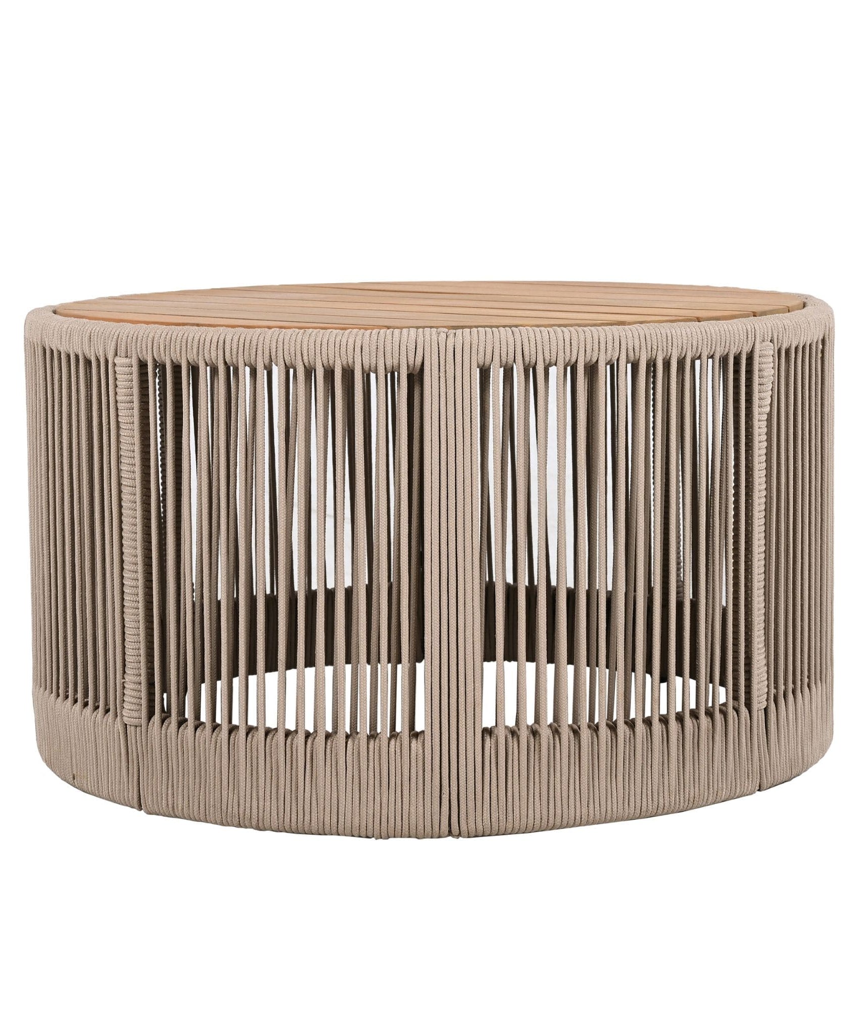 Alora Modern Rustic Coffee Table & Side Table With Woven Rope Design (SAK56739)