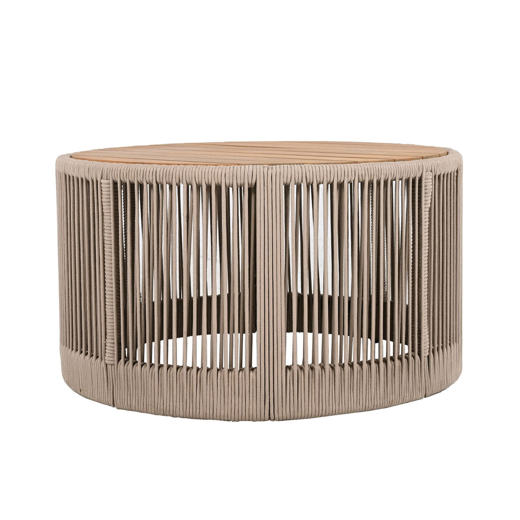 Alora Modern Rustic Coffee Table & Side Table With Woven Rope Design (SAK56739)