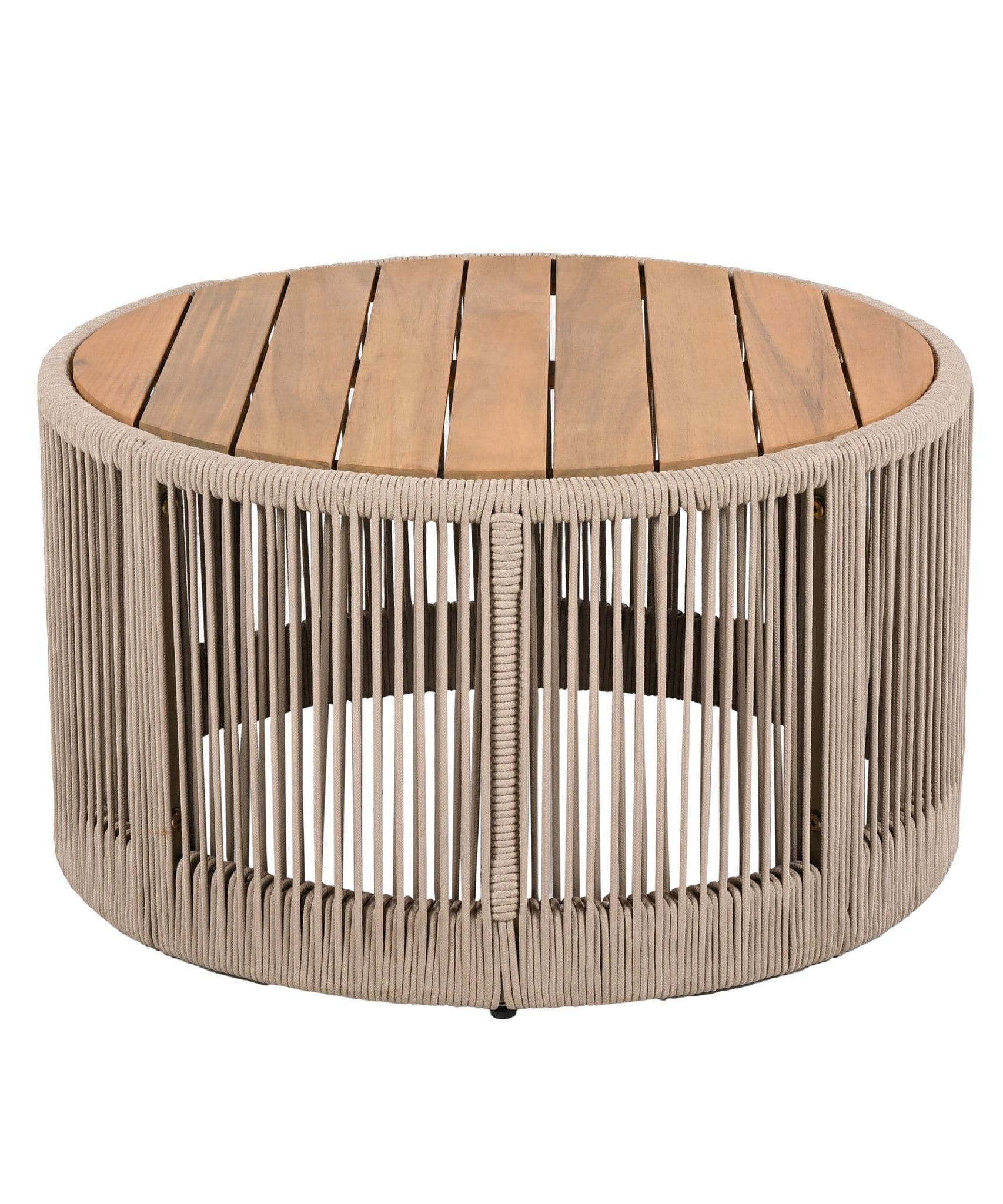 Alora Modern Rustic Coffee Table & Side Table With Woven Rope Design (SAK56739)
