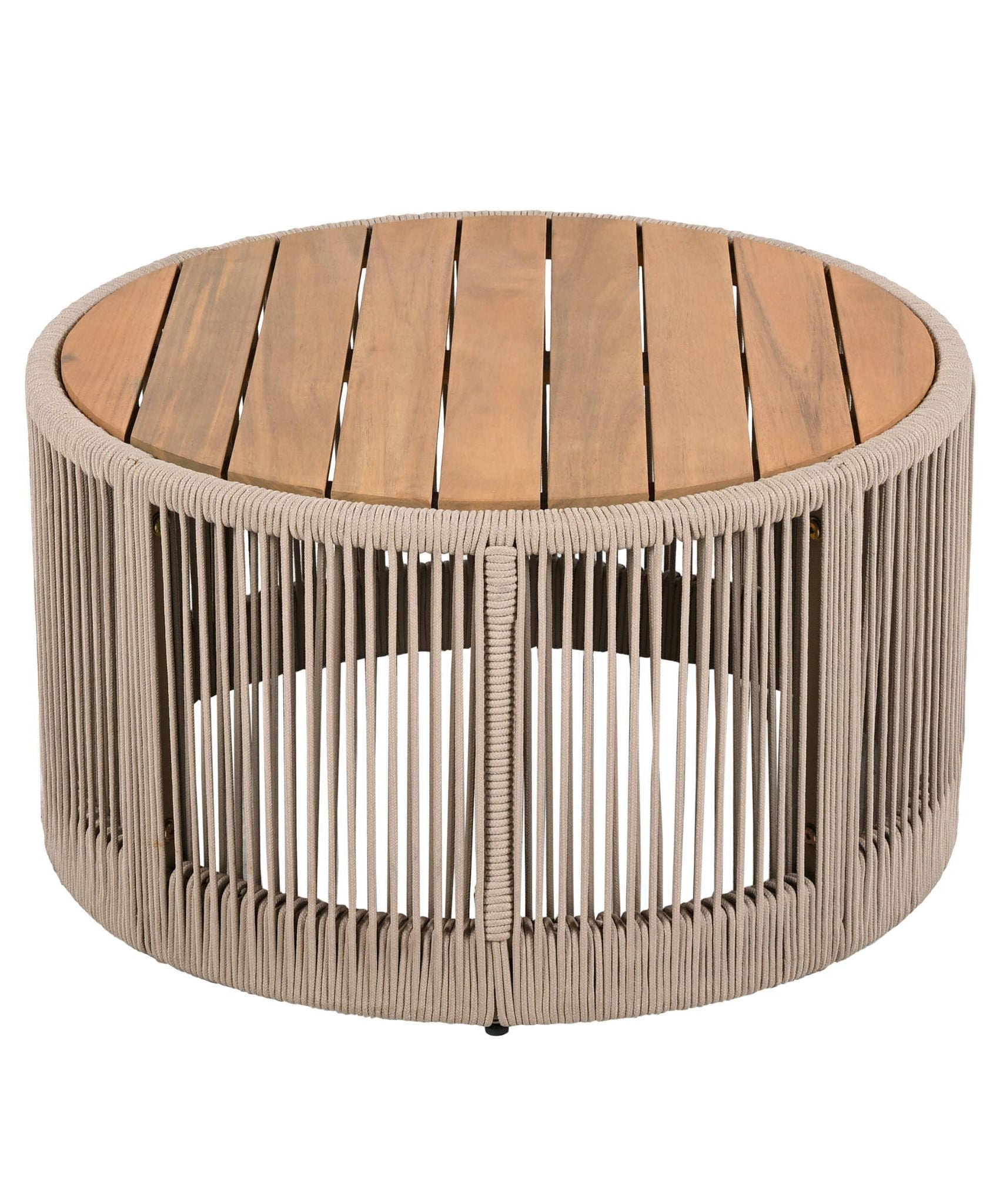 Alora Modern Rustic Coffee Table & Side Table With Woven Rope Design (SAK56739)