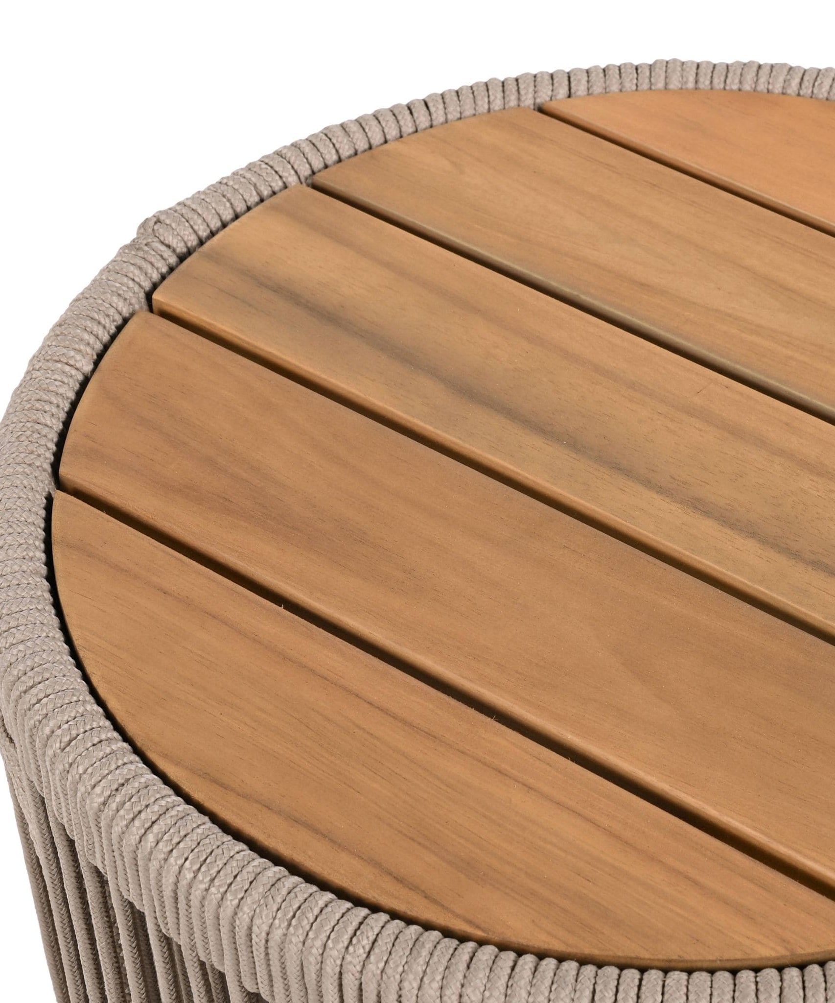 Alora Modern Rustic Coffee Table & Side Table With Woven Rope Design (SAK56739)