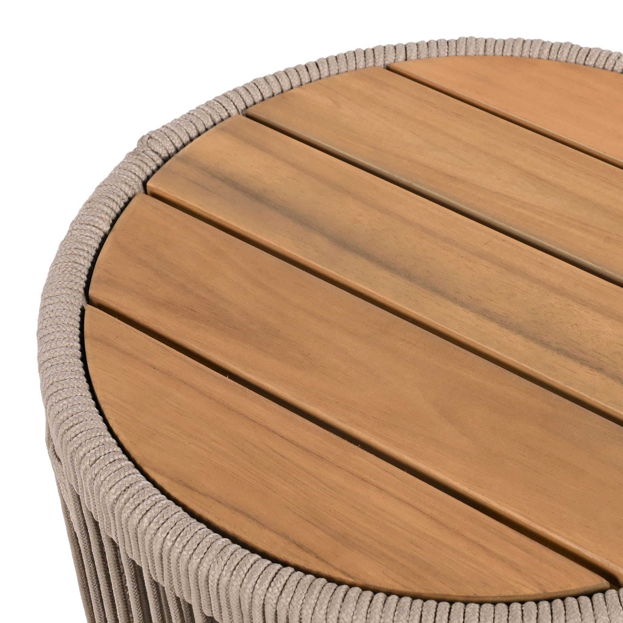 Alora Modern Rustic Coffee Table & Side Table With Woven Rope Design (SAK56739)