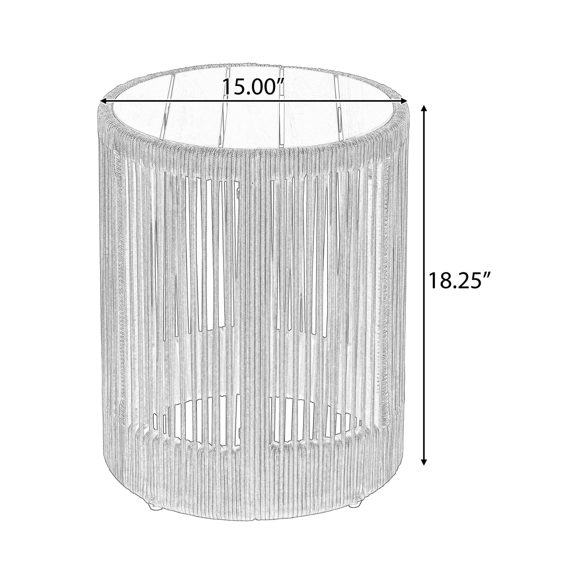 Alora Modern Rustic Coffee Table & Side Table With Woven Rope Design (SAK56739)