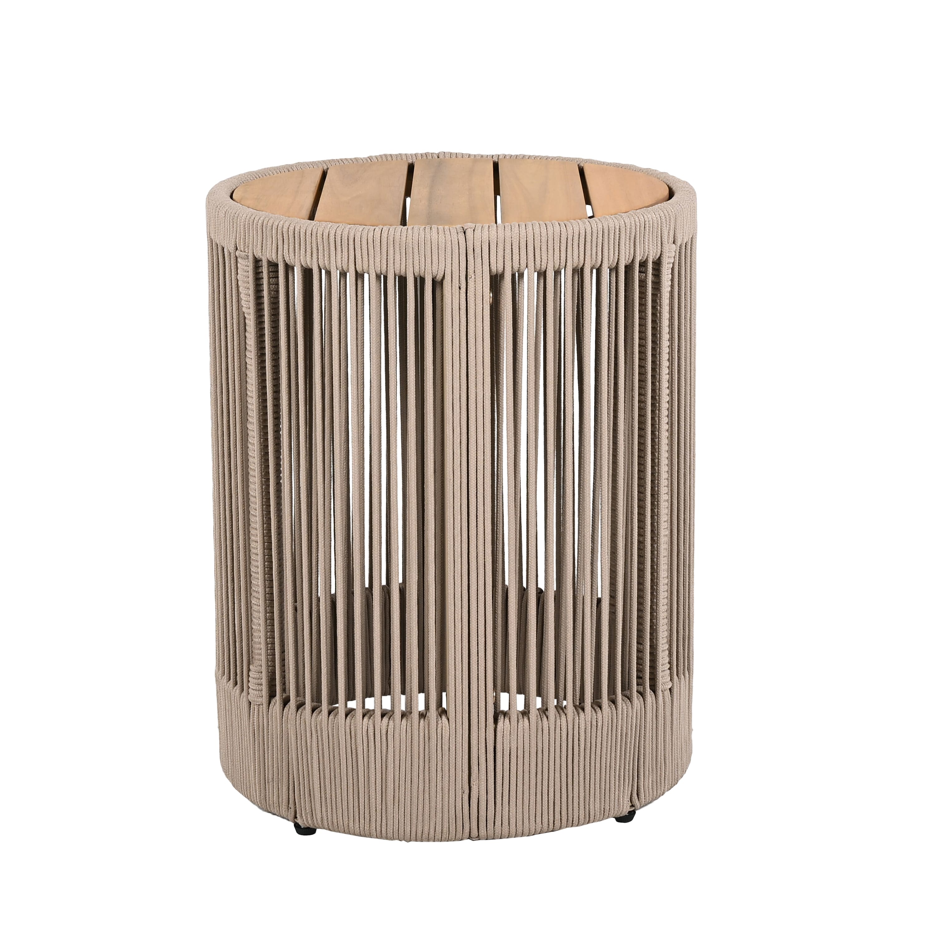 Alora Modern Rustic Coffee Table & Side Table With Woven Rope Design (SAK56739)