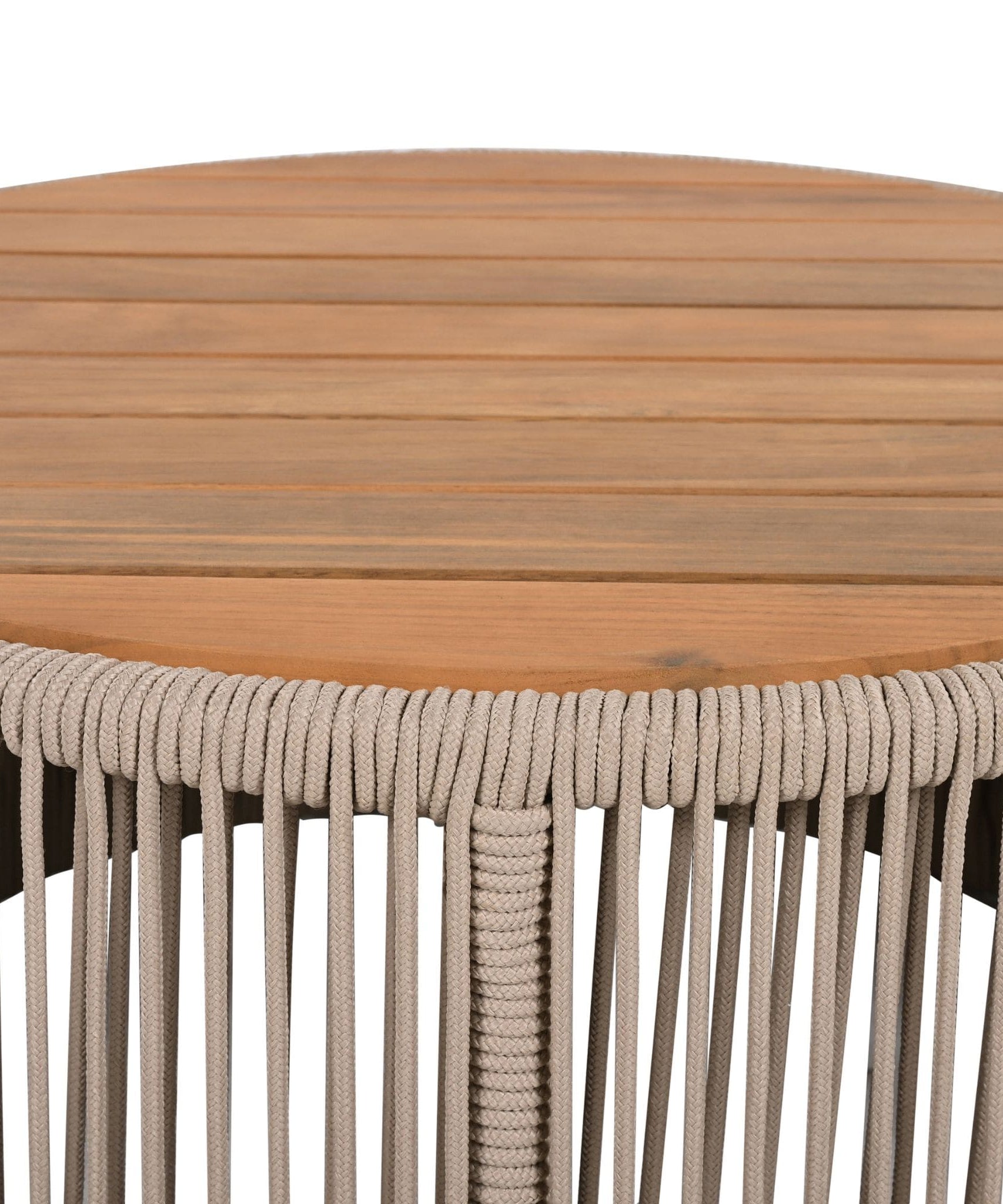 Alora Modern Rustic Coffee Table & Side Table With Woven Rope Design (SAK56739)