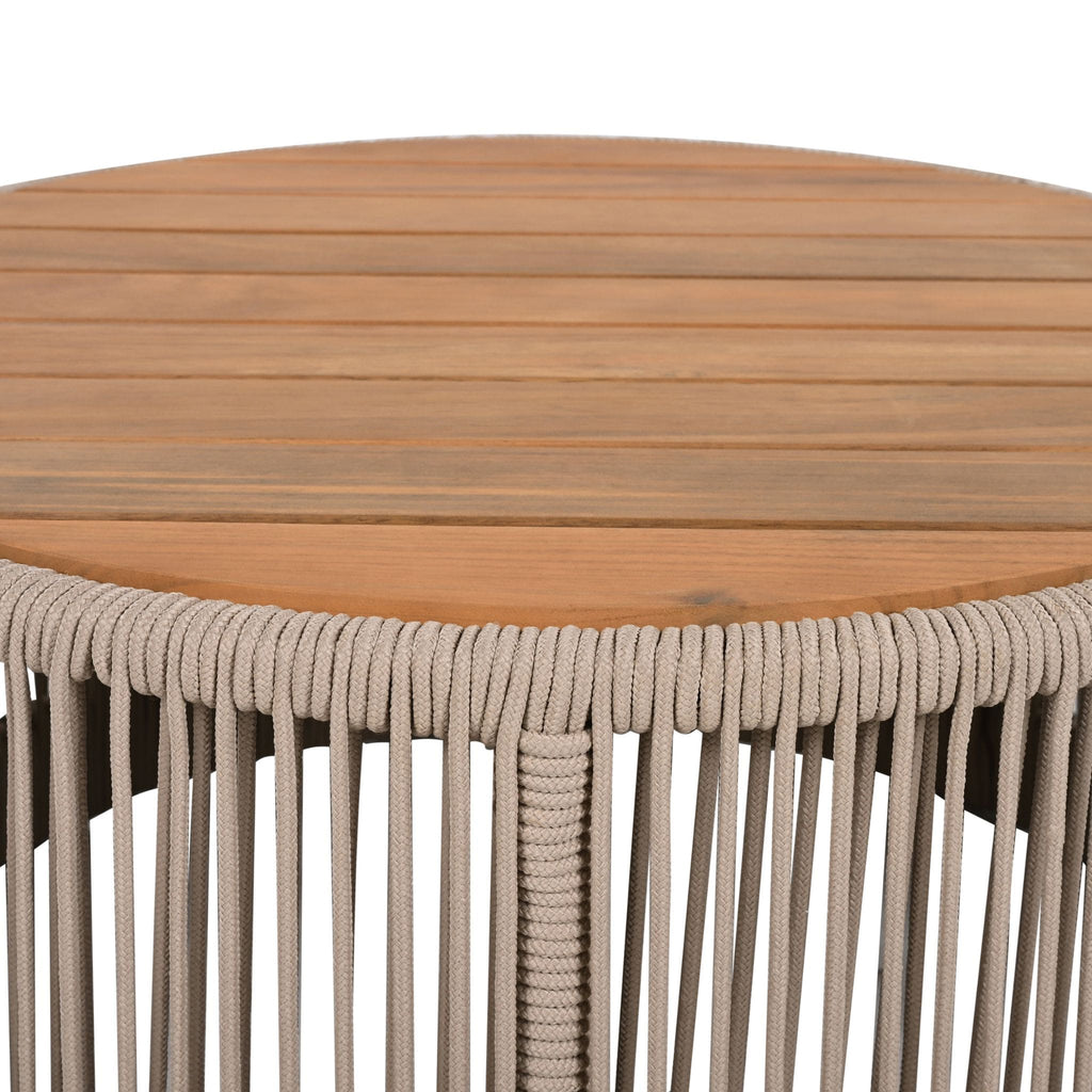 Alora Modern Rustic Coffee Table & Side Table With Woven Rope Design (SAK56739)