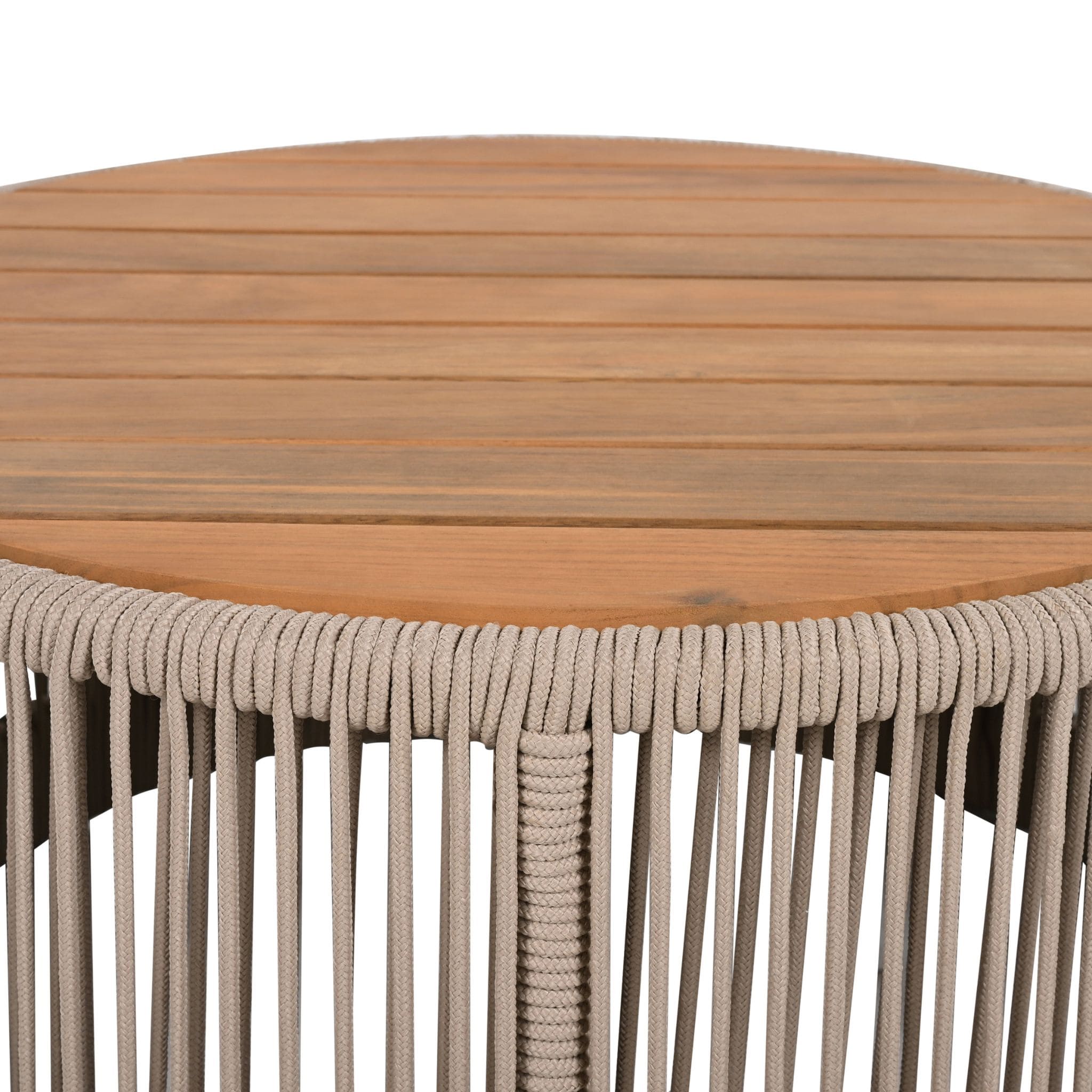 Alora Modern Rustic Coffee Table & Side Table With Woven Rope Design (SAK56739)