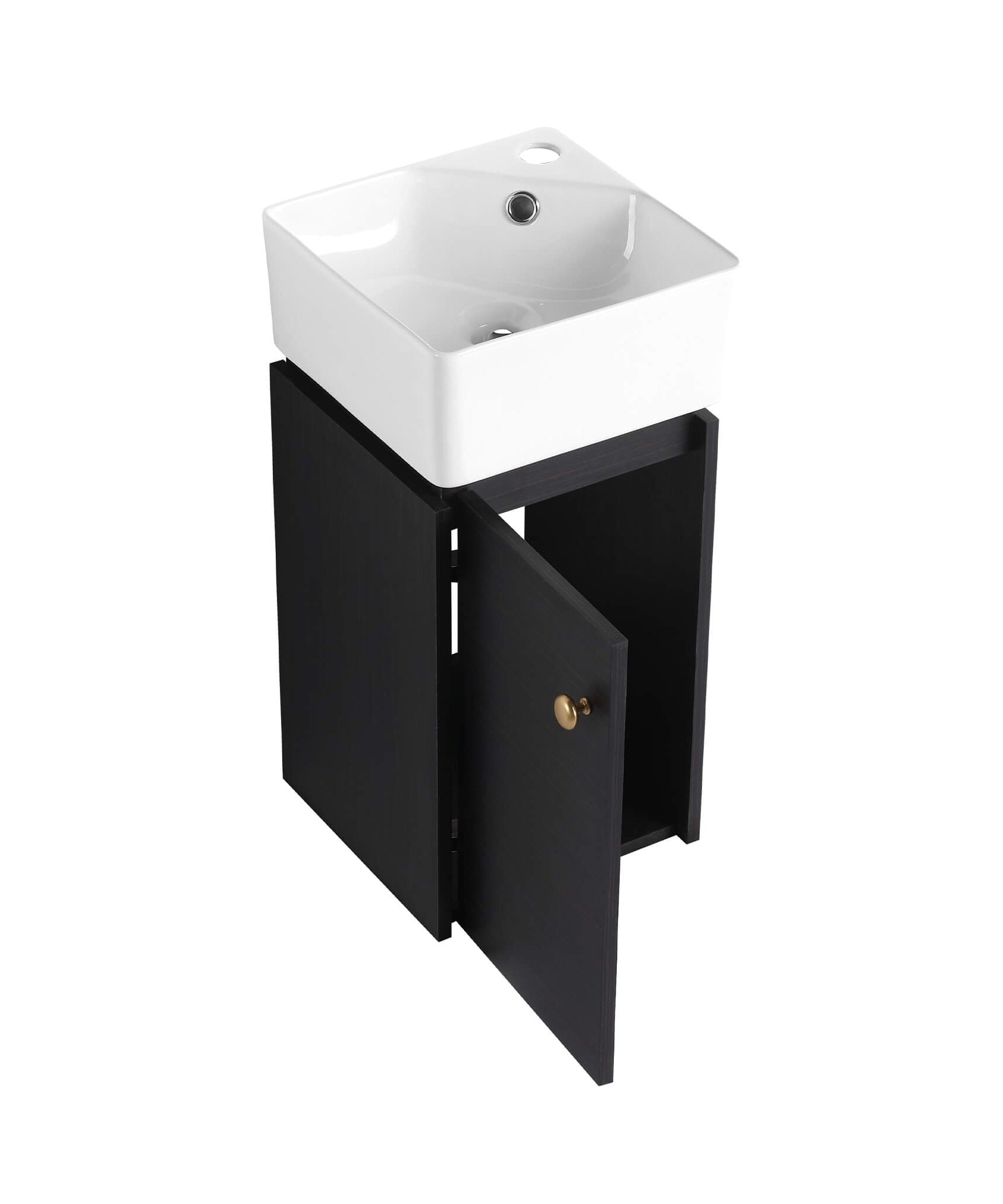 Nuvia Modern Wall-Mounted Bathroom Vanity With Ceramic Sink And Soft Close Door (SAK05214)