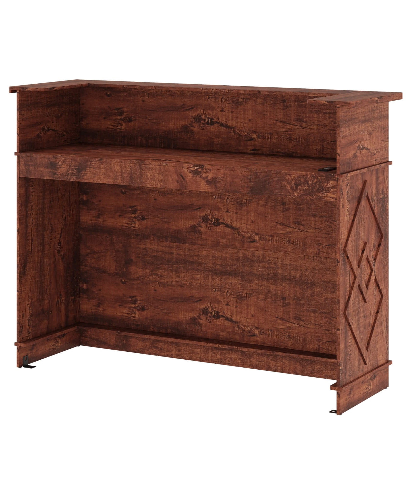 52-Inch Modern Walnut Standing Reception Desk With Laminate Countertop (SAK17835)