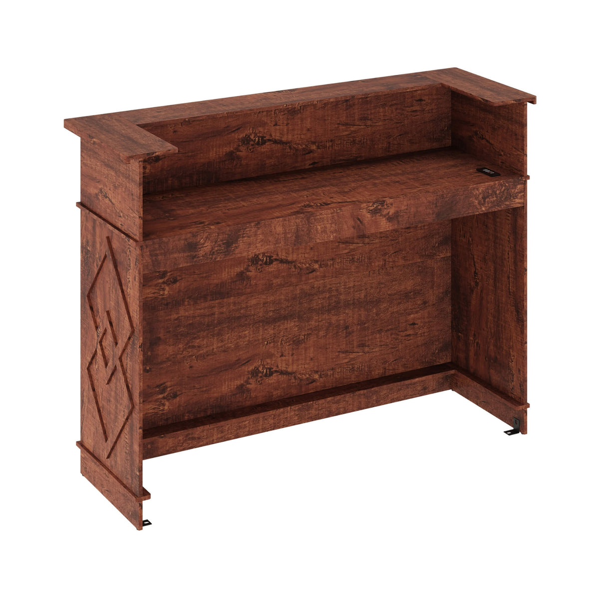 52-Inch Modern Walnut Standing Reception Desk With Laminate Countertop (SAK17835)