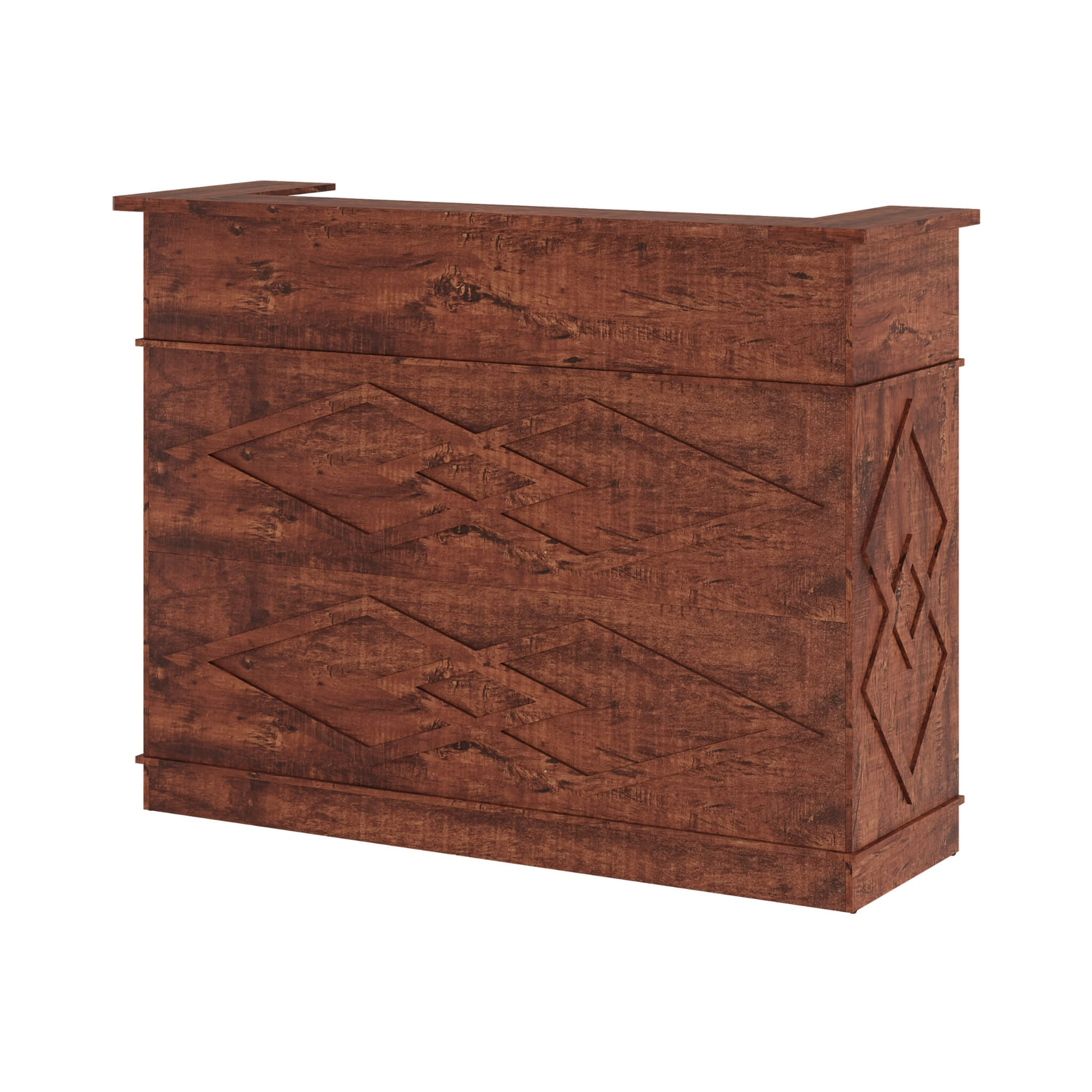 52-Inch Modern Walnut Standing Reception Desk With Laminate Countertop (SAK17835)