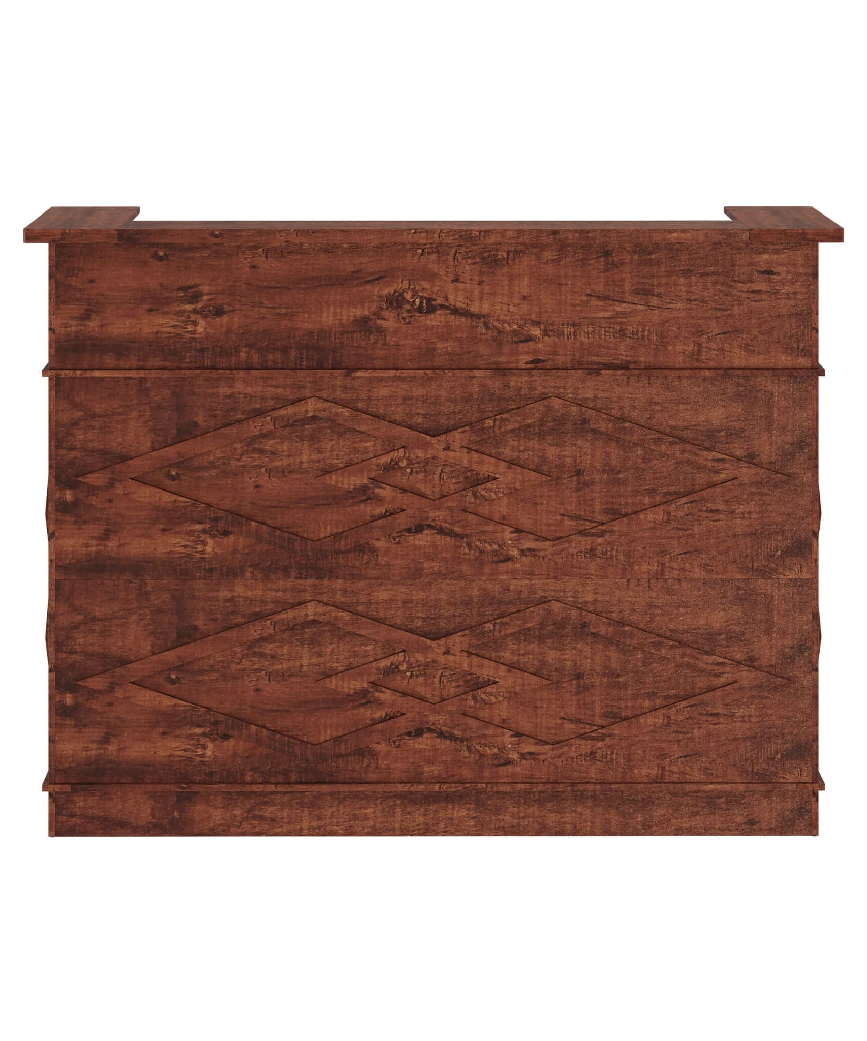 52-Inch Modern Walnut Standing Reception Desk With Laminate Countertop (SAK17835)