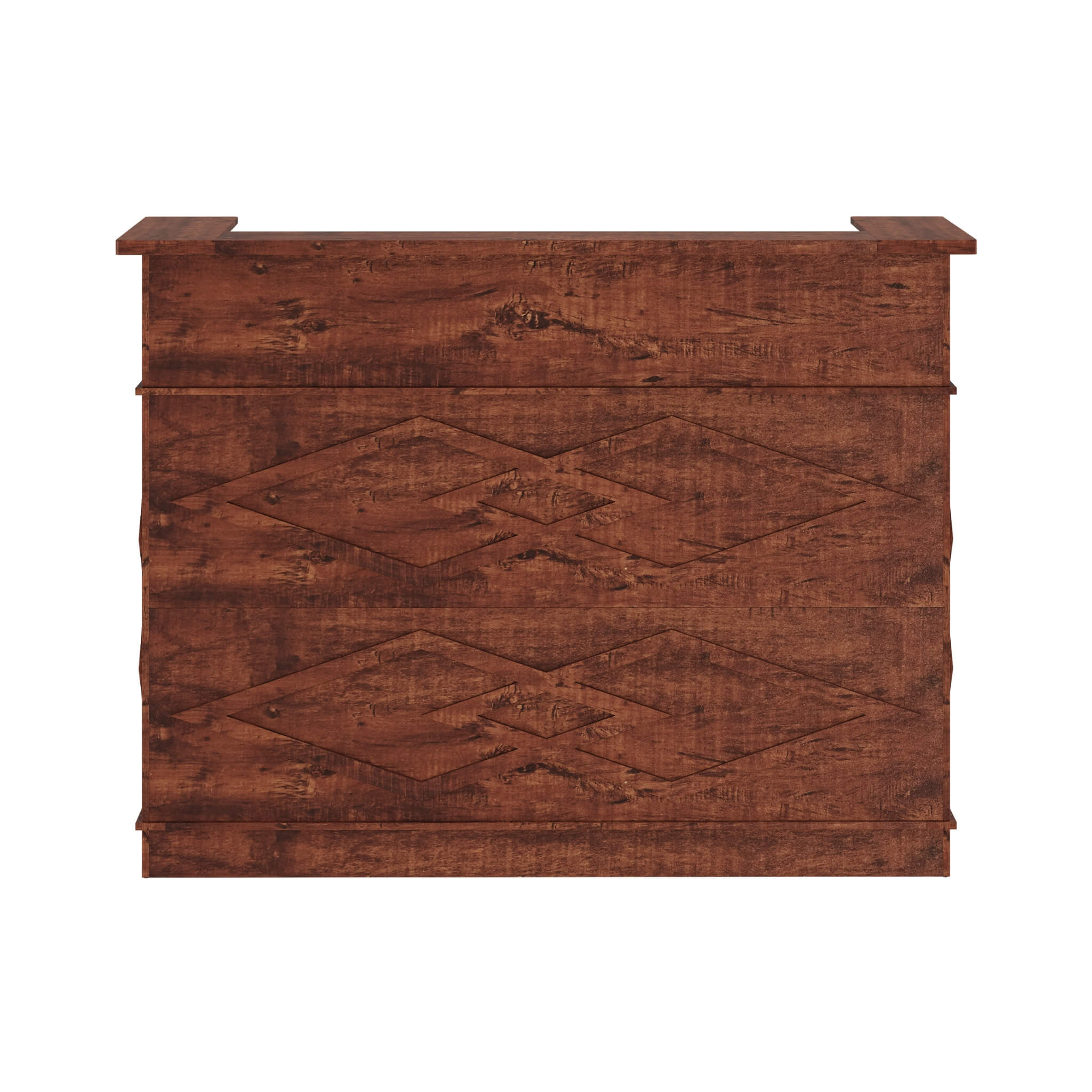 52-Inch Modern Walnut Standing Reception Desk With Laminate Countertop (SAK17835)