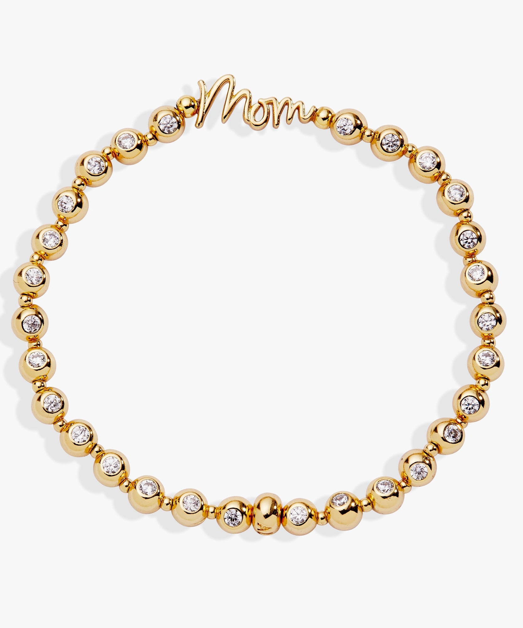 Mom Elongated Crystal Stretch Bracelet