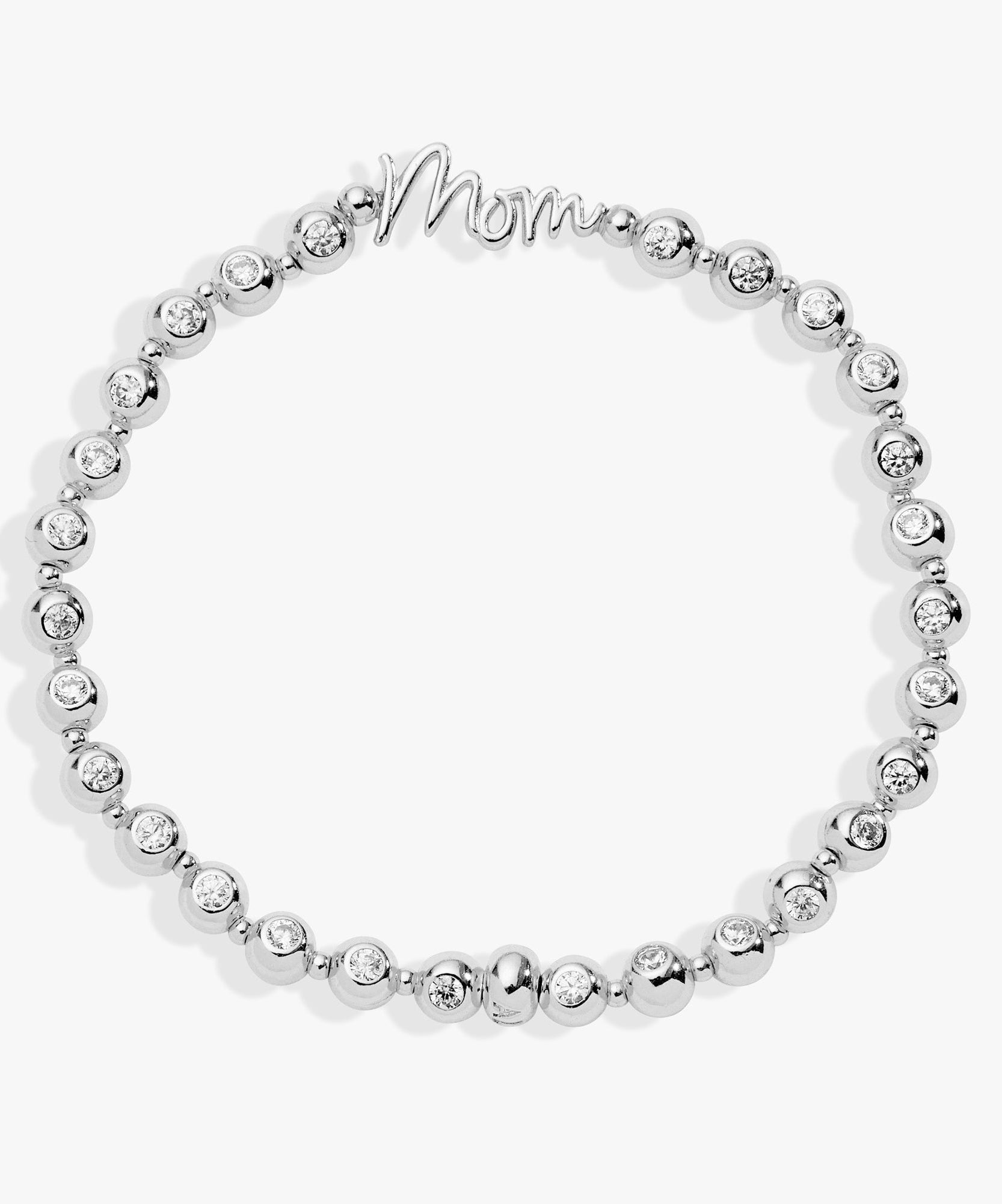 Mom Elongated Crystal Stretch Bracelet