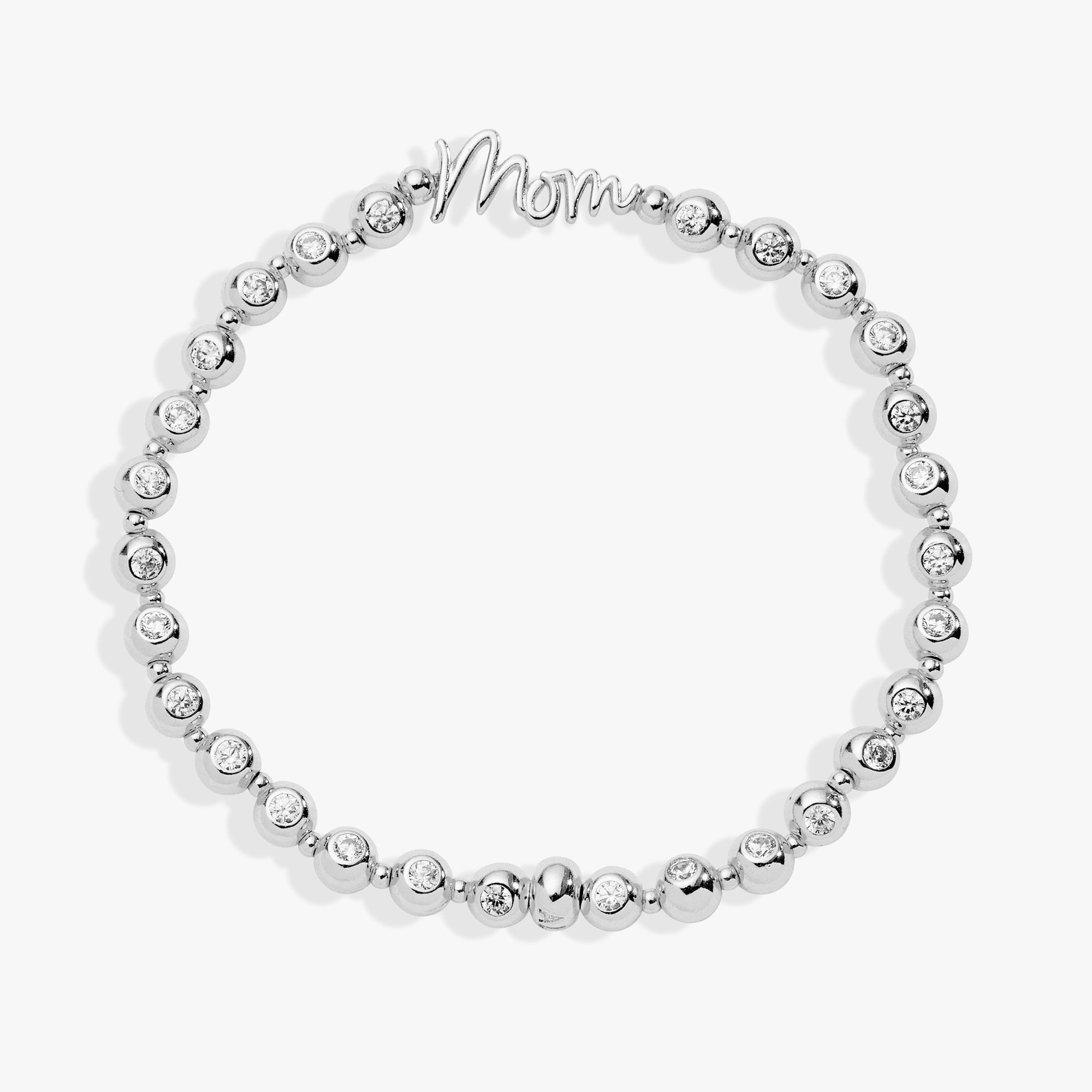 Mom Elongated Crystal Stretch Bracelet
