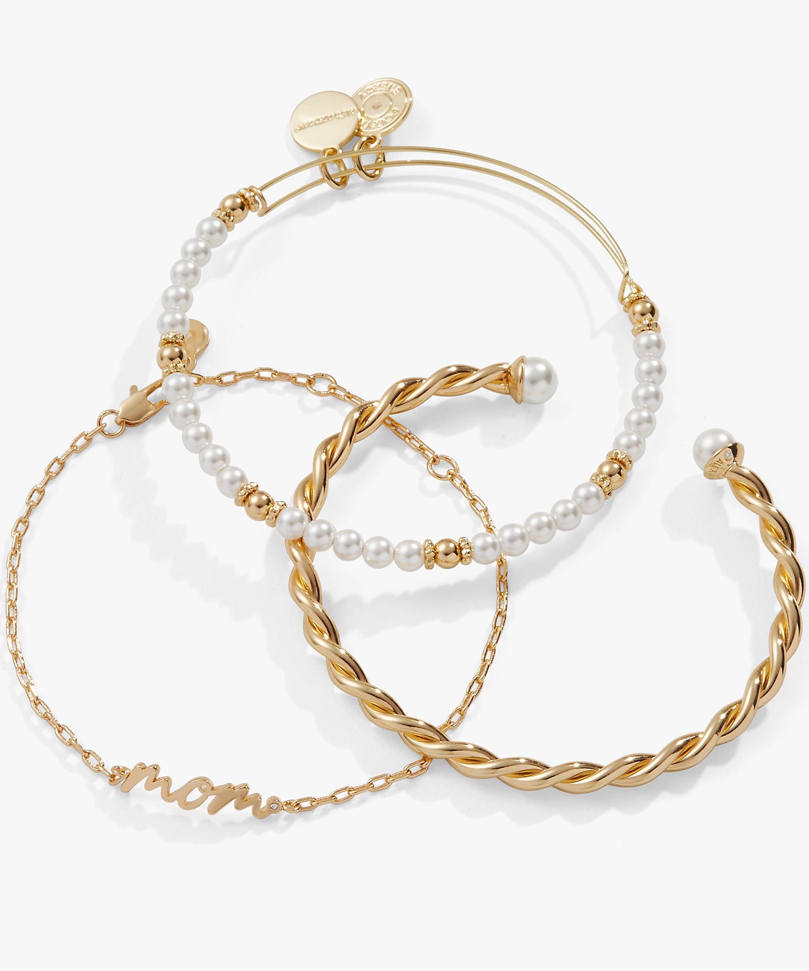 Mom Script Bracelet, Set of 3
