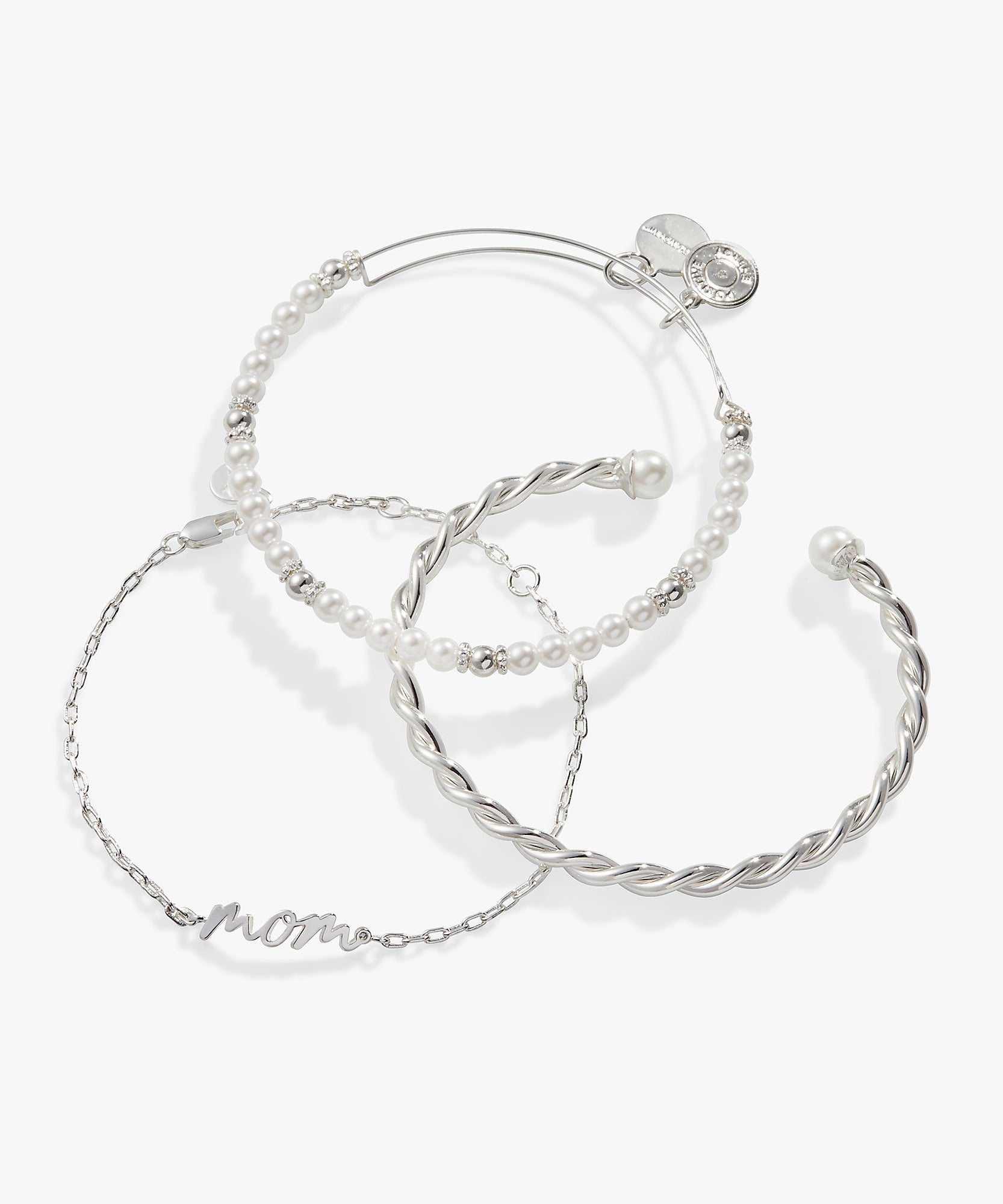 Mom Script Bracelet, Set of 3