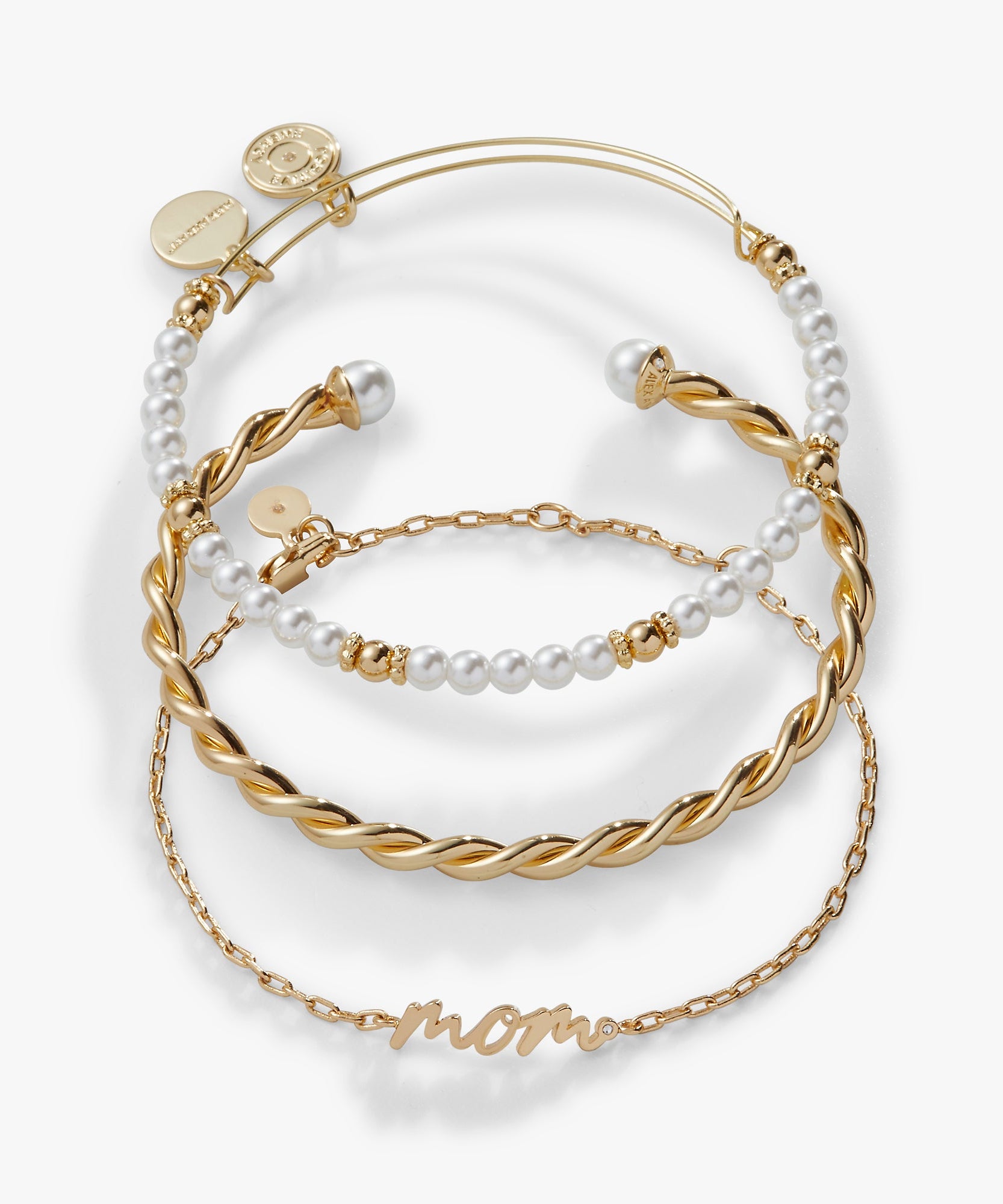Mom Script Bracelet, Set of 3