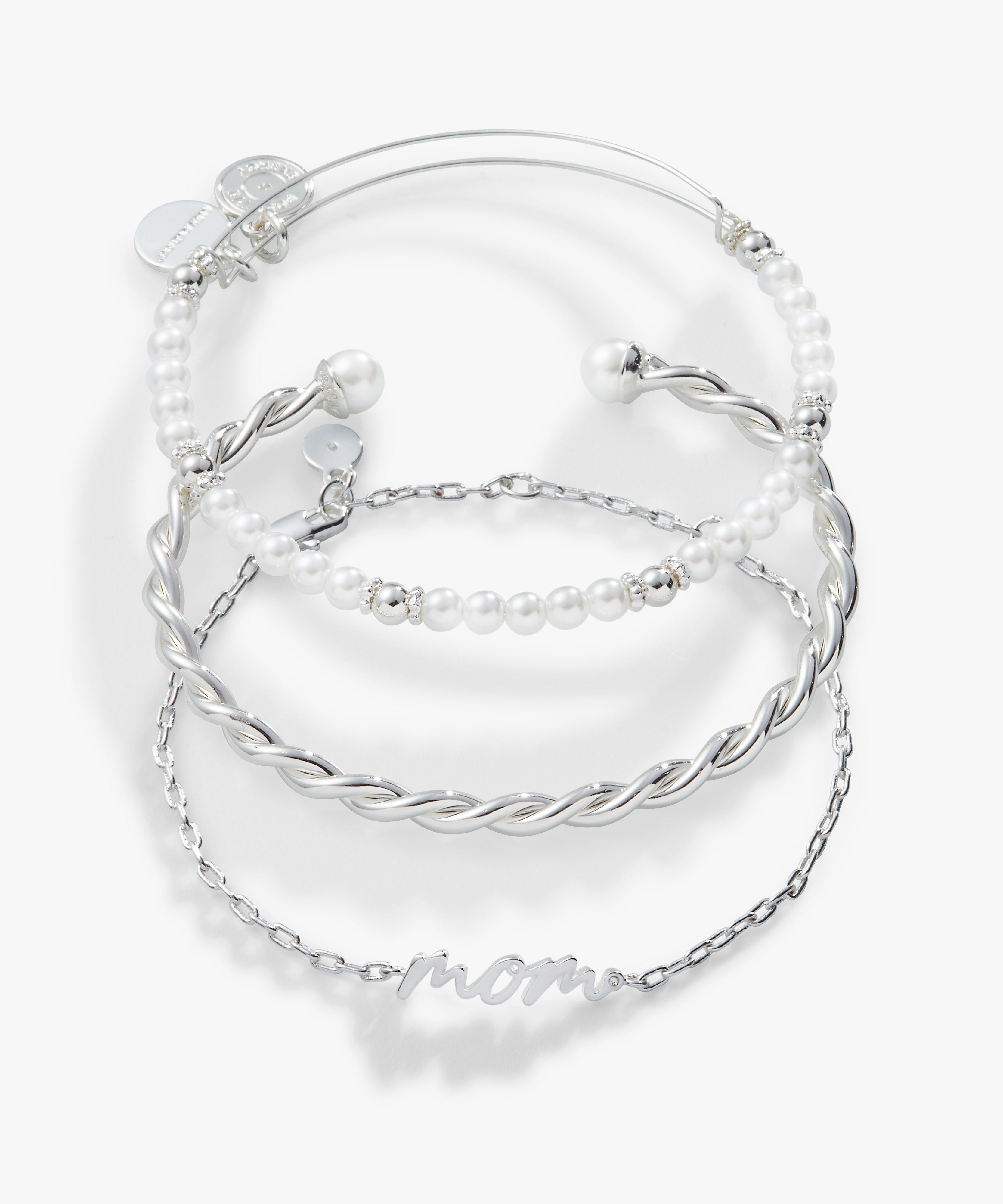 Mom Script Bracelet, Set of 3