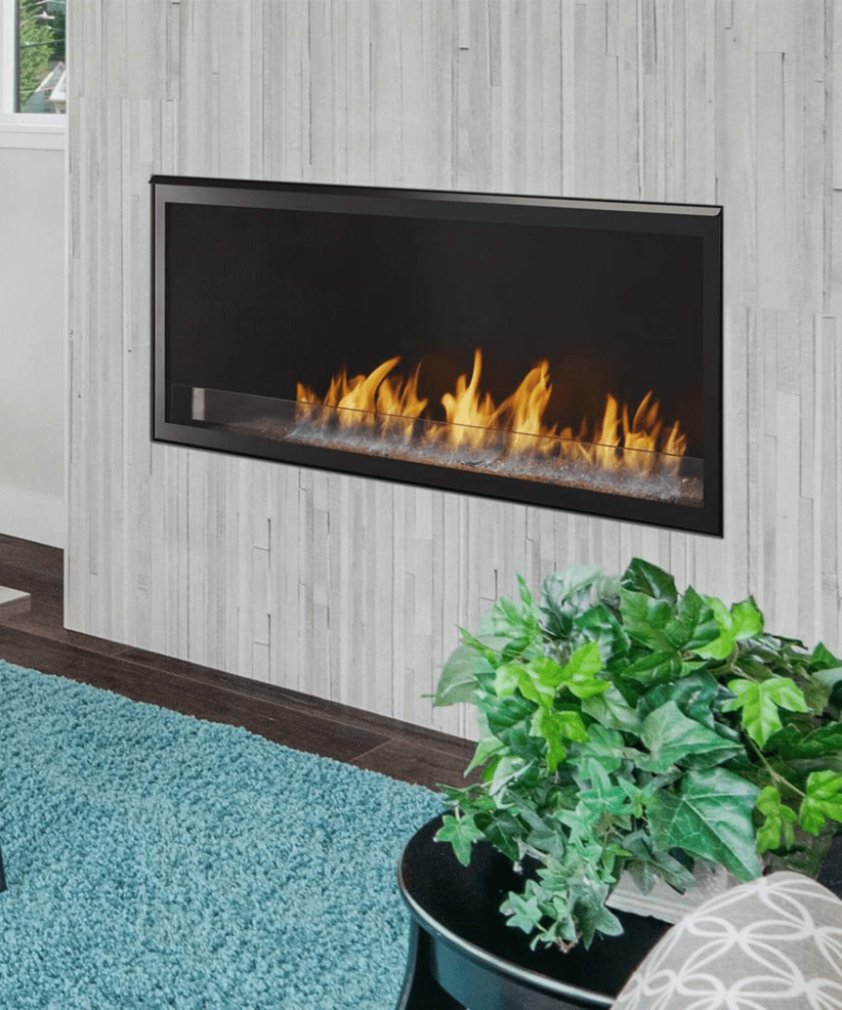 Monessen Artisan 42-Inch Vent-Free Linear Fireplace With IPI Plus Electronic Ignition And Remote Control [AVFL42N/PIP-BU] (SAK27391)