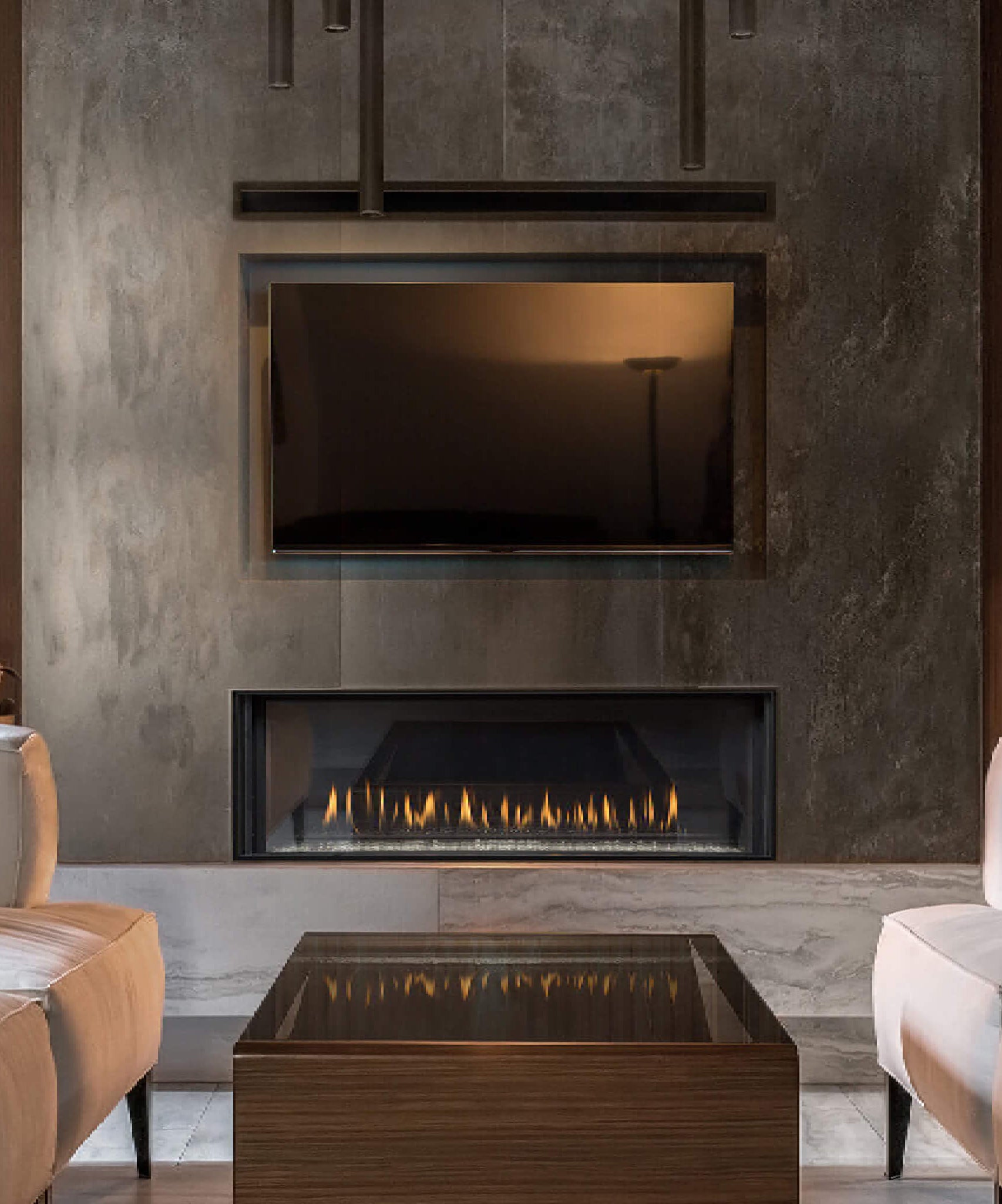 Montigo Distinction 48-Inch Single Sided Linear Direct Vent Natural Gas Fireplace [D4815NI-2] (SAK48267)