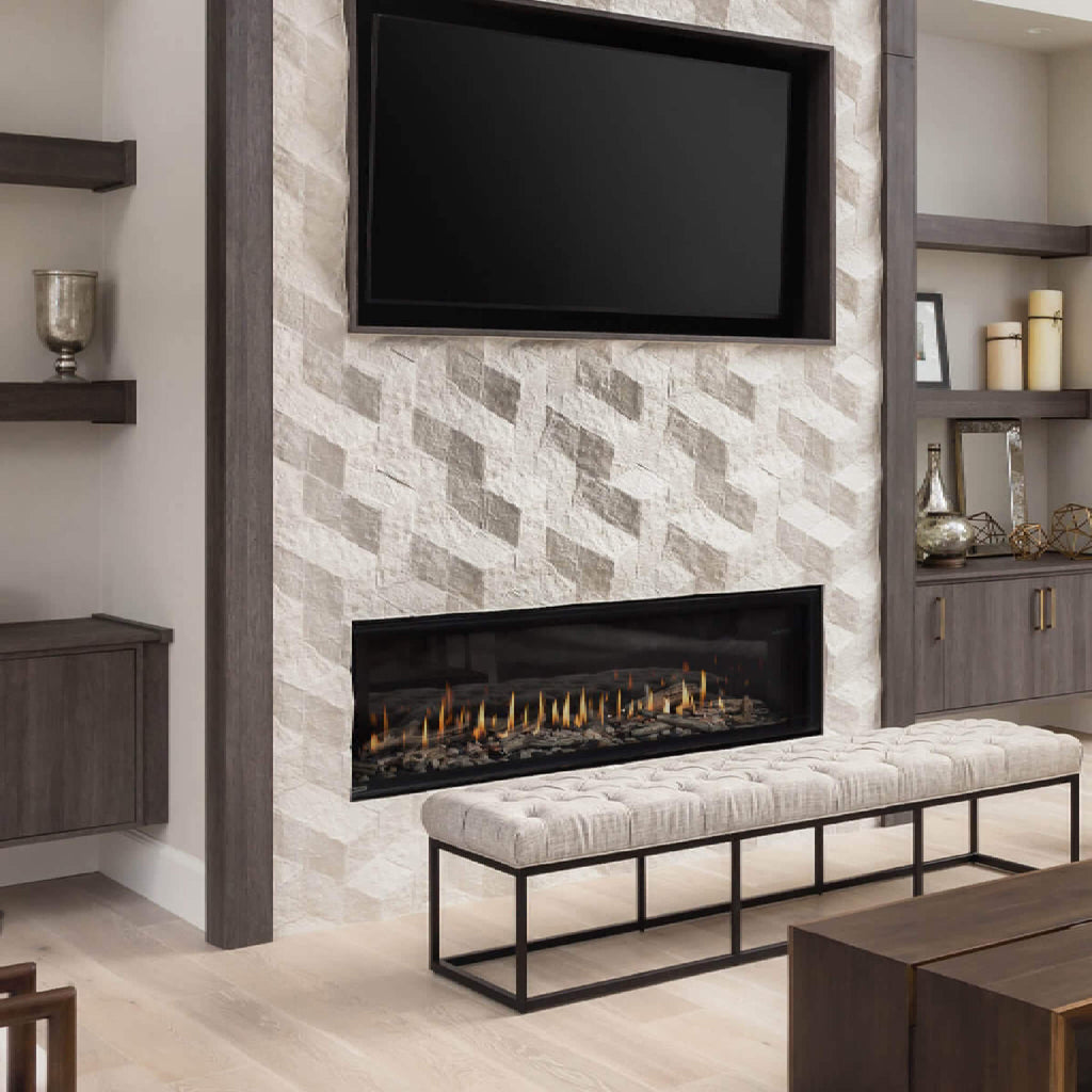 Montigo Distinction 63-Inch Single Sided Linear Direct Vent Natural Gas Fireplace [D6315NI-2] (SAK34218)