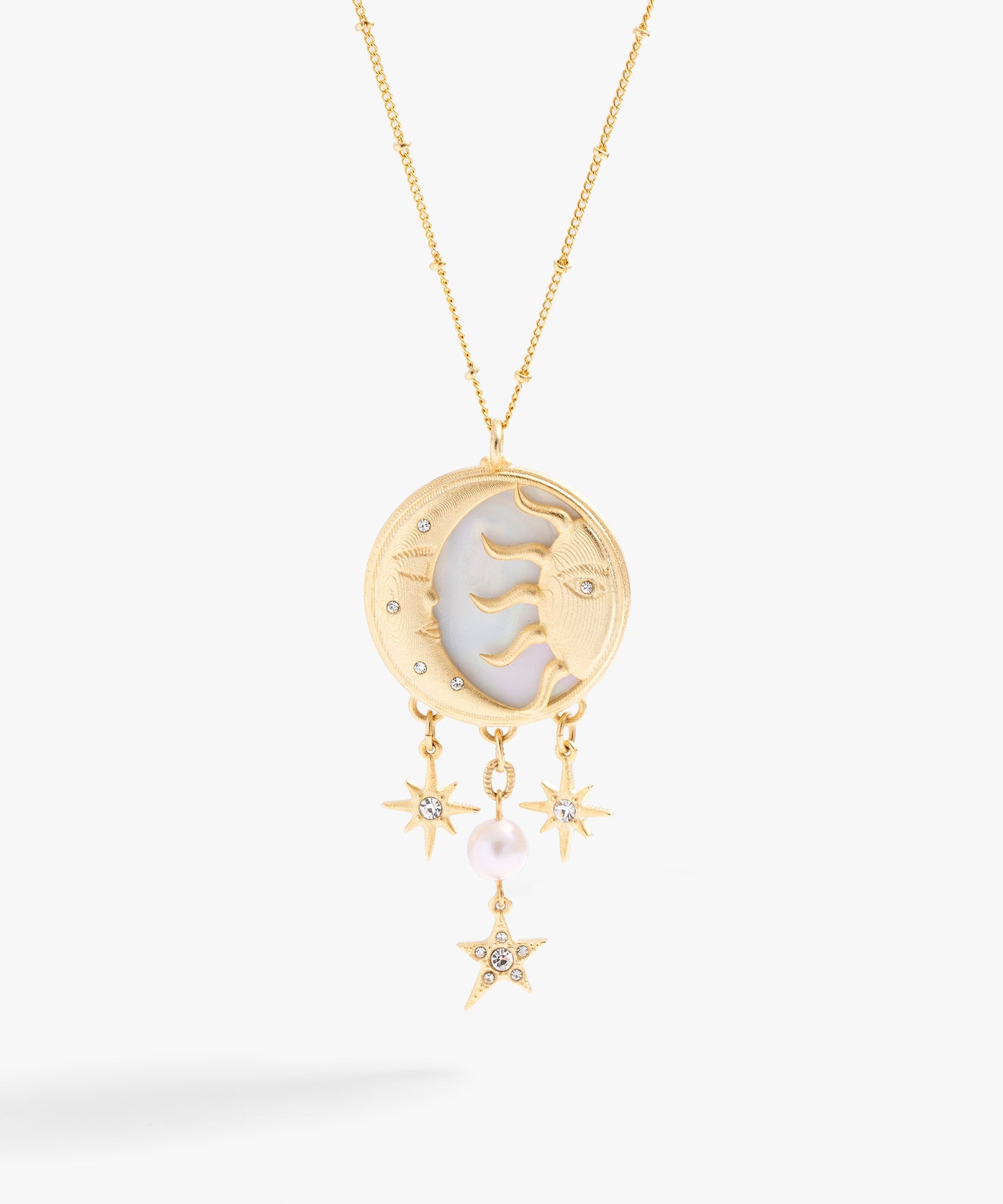 Moon and Sun Multicharm Necklace