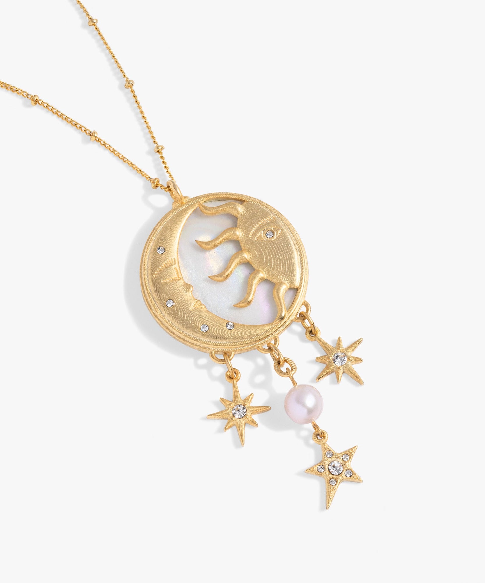 Moon and Sun Multicharm Necklace
