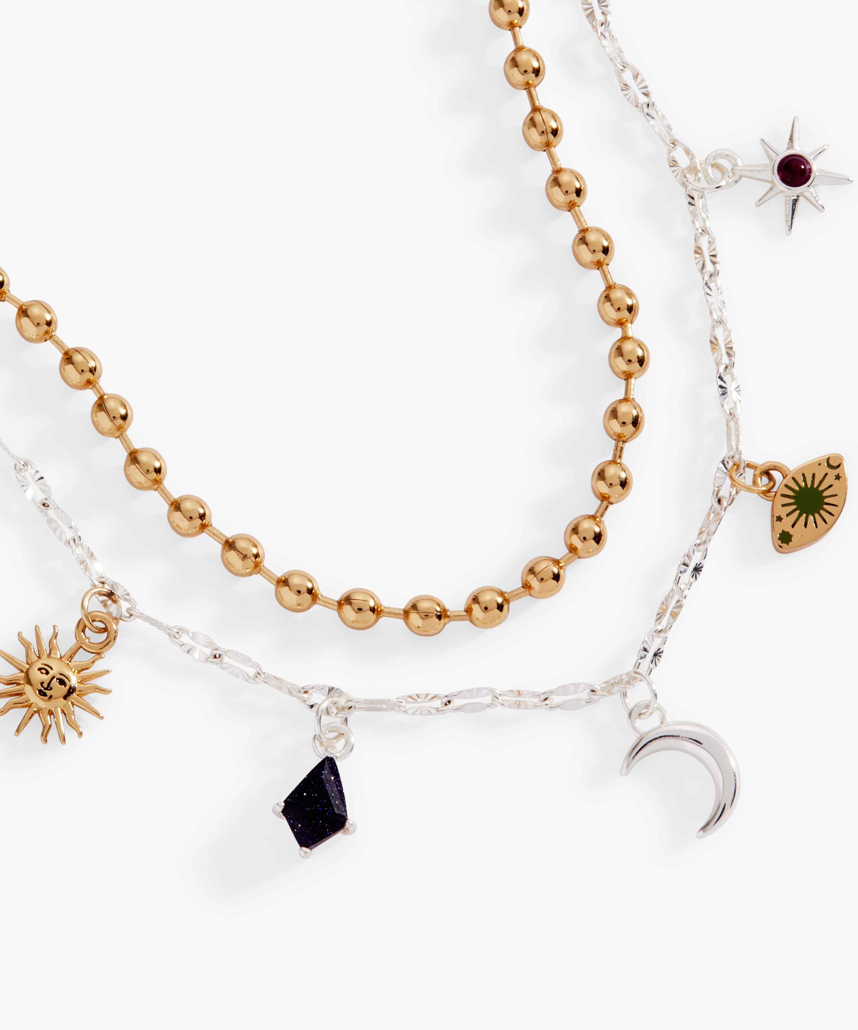 Moon Magic 2 Row Charm Bracelet