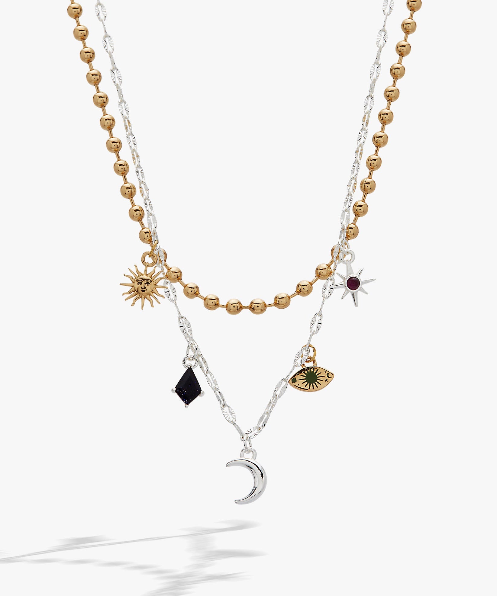 Moon Magic 2 Row Charm Necklace