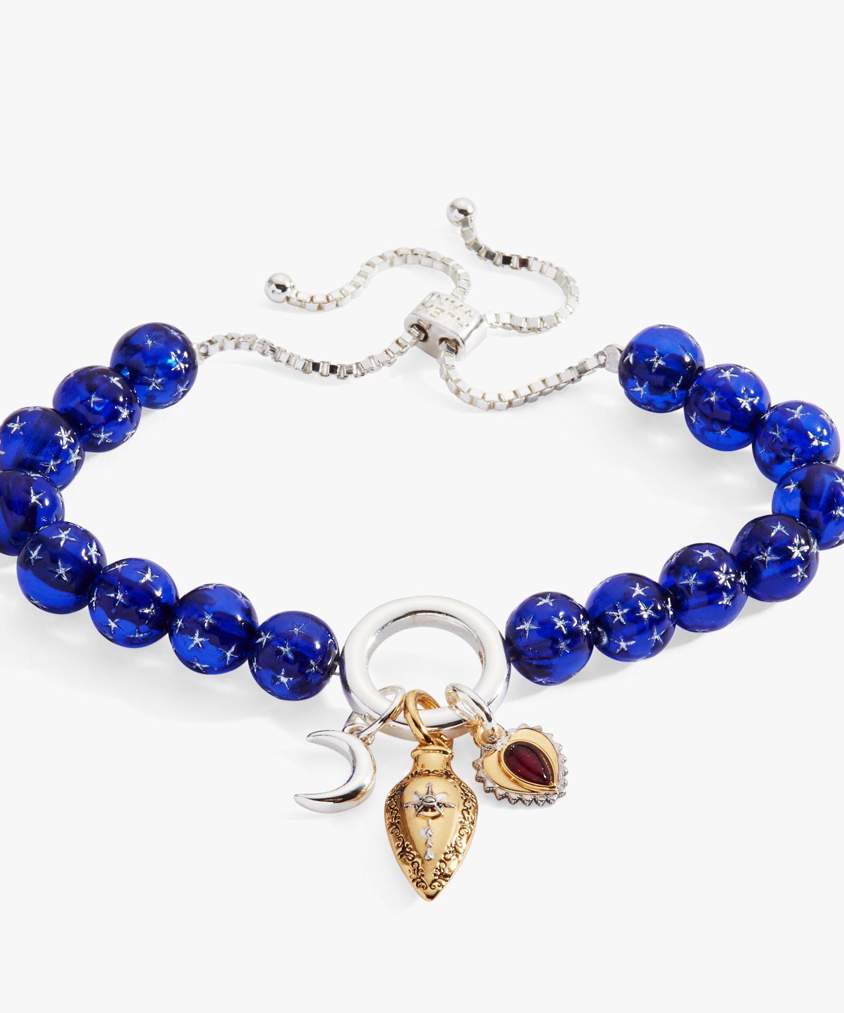 Moon Magic Beaded Charm Bolo Bracelet